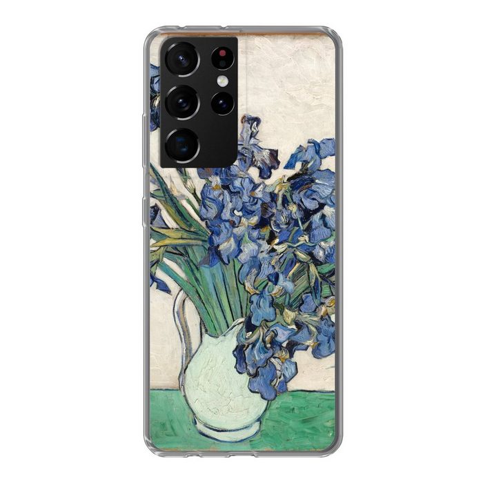 MuchoWow Handyhülle Stilleben mit Schwertlilien - Vincent van Gogh Phone Case Handyhülle Samsung Galaxy S21 Ultra Silikon Schutzhülle