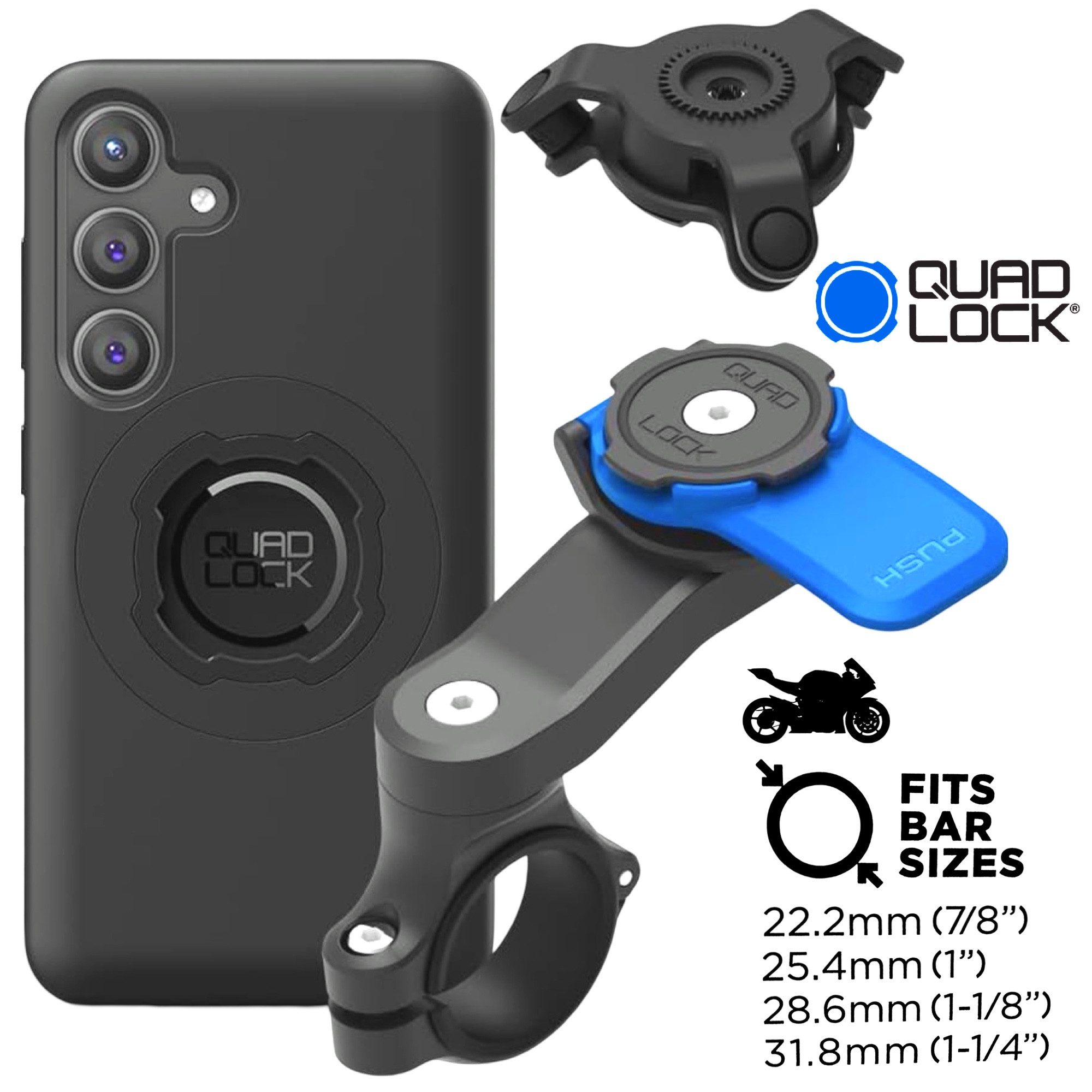 Quad Lock Handy-Halterung QUAD LOCK Motorrad Handyhalterung Vibrationsdämpfer