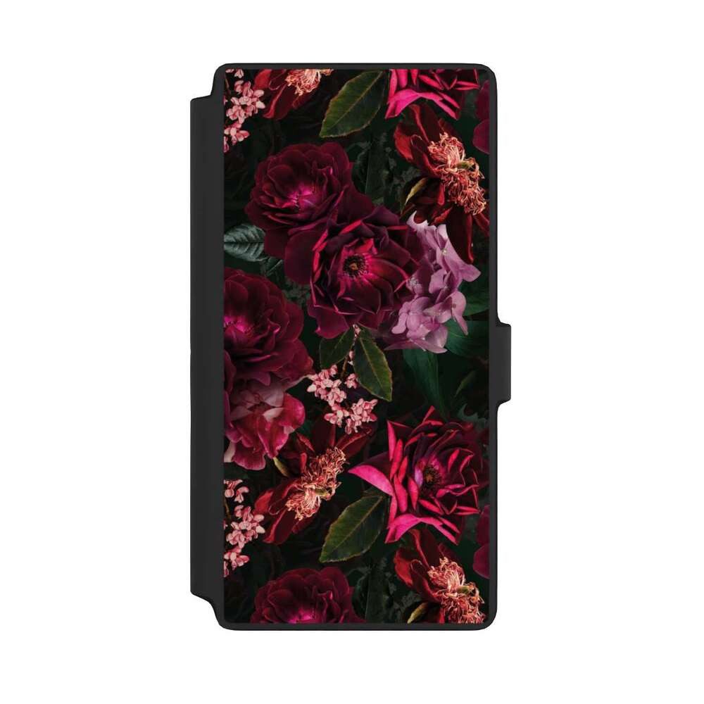 NIVOCASE Handyhülle Rose Blumen Blüte Dunkle romantische Vintage Rosen und Pfingstrosen, Samsung Galaxy S22 Ultra Klapphülle Handyhülle aus Kunst Leder