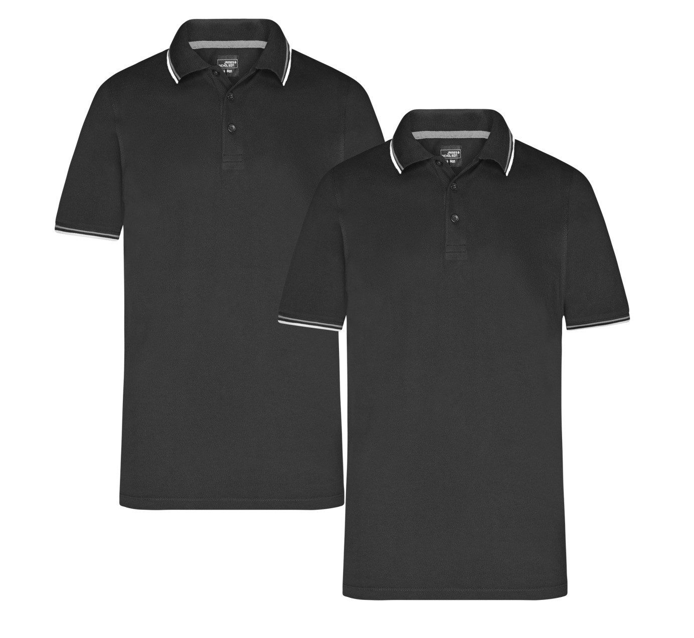 James & Nicholson Poloshirt Doppelpack Herren Polo mit Kontraststreifen an günstig online kaufen