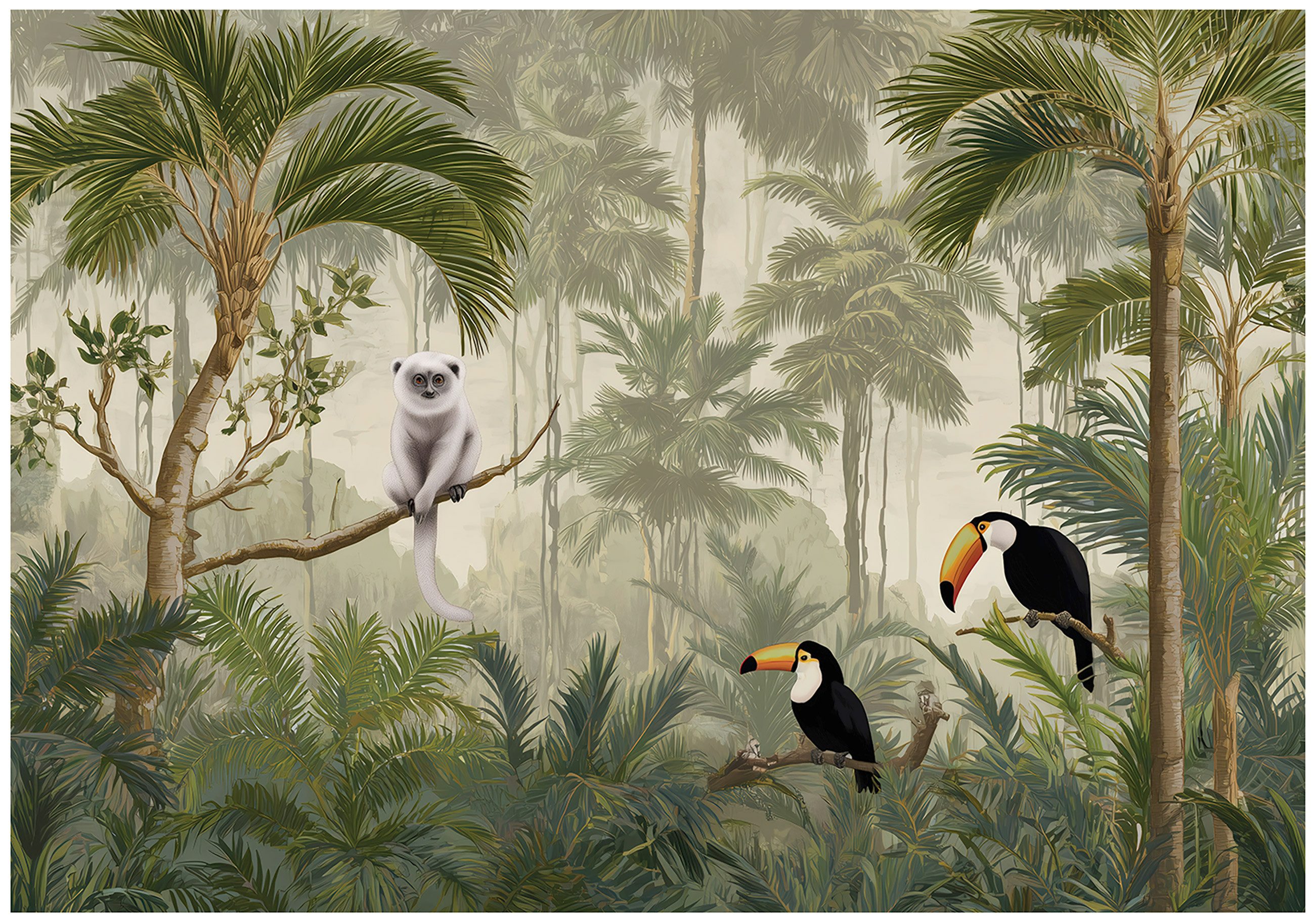 Fototapete Kinderzimmer Tier Natur Dschungel Baum Kinder Vlies Tapete Wandtapete