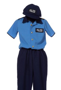 Karneval-Klamotten Polizei-Kostüm Polizist Jungen Uniform mit Polizeimütze, Kinderkostüm Komplettkostüm mit Mütze Karnevalkostüm