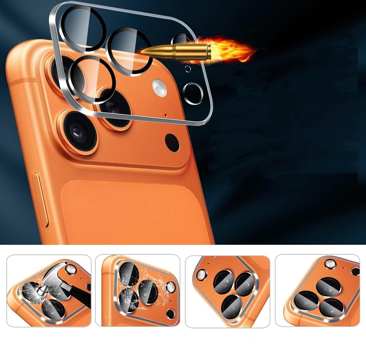 CLM-Tech Kameraschutzglas 2X für Apple iPhone 17 Pro Max 6,9 Zoll, Linse Schutzglas 9H Glas - Folie kristallklar Panzerglas, 2 Stück, Kratzfest – Bild 3 von 5