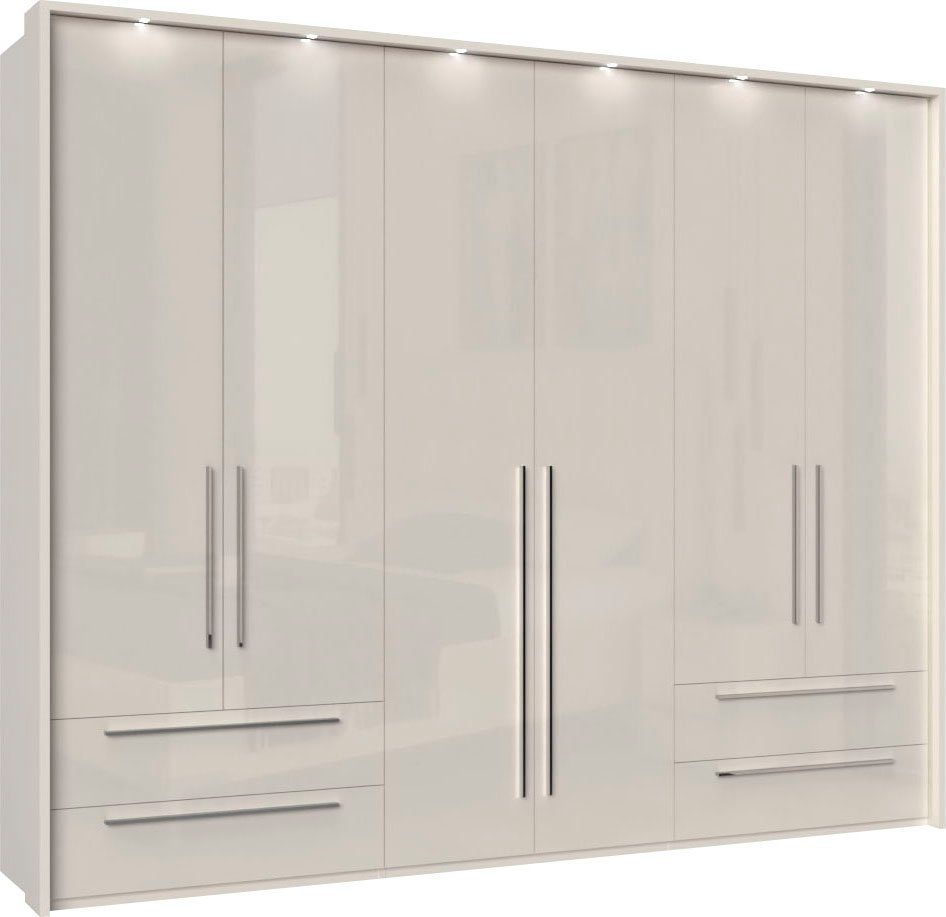 Drehtürenschrank Piano, inklusive Rahmen und Beleuchtung, soft-close-Funktion