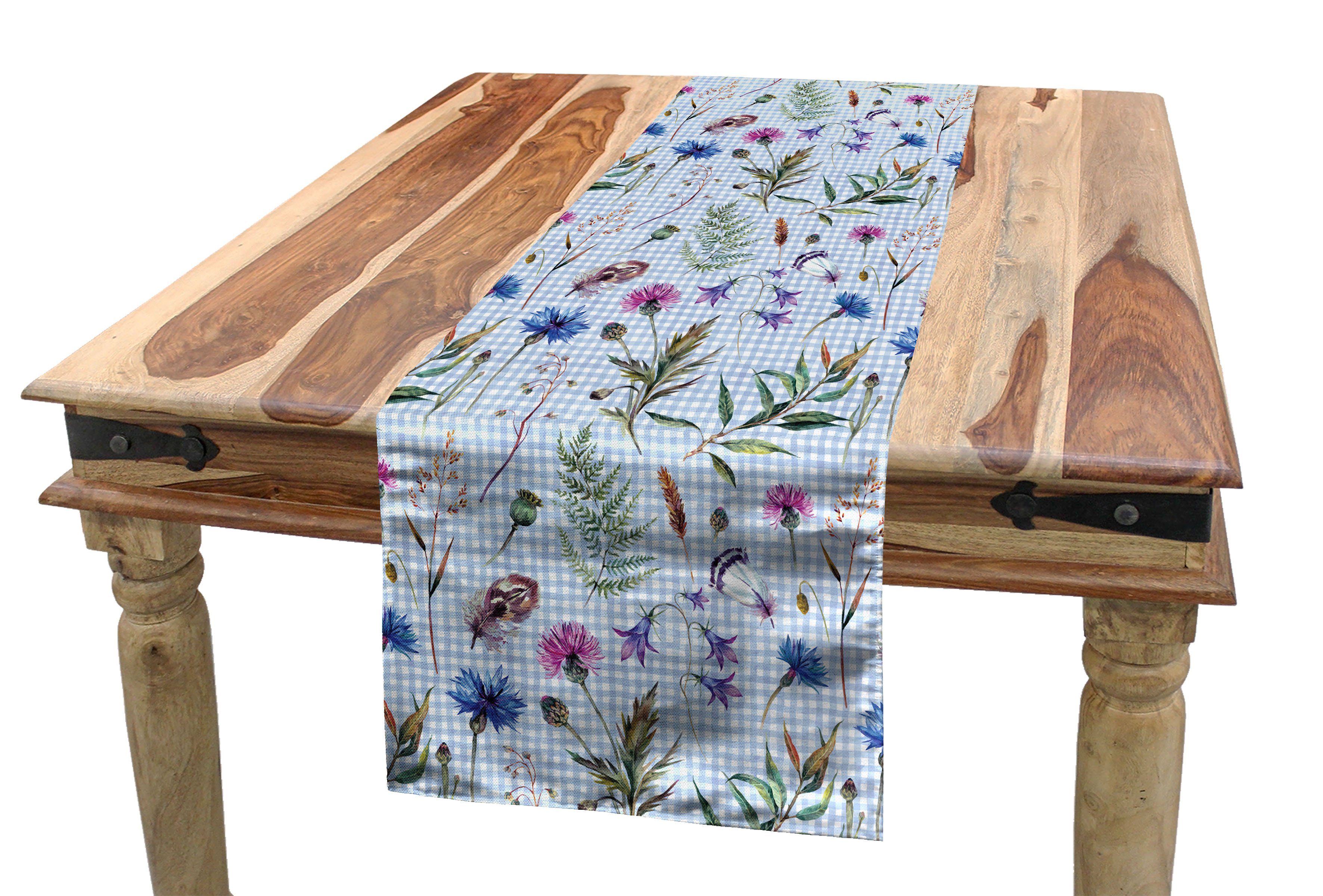 Abakuhaus Tischläufer Esszimmer Küche Rechteckiger Dekorativer Tischläufer, Distel Frühlings-Blumenmotive