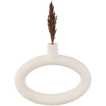 Present Time Skulptur Vase Ring Oval Wide Polyresin Ivory (25x3,5x20,5cm)