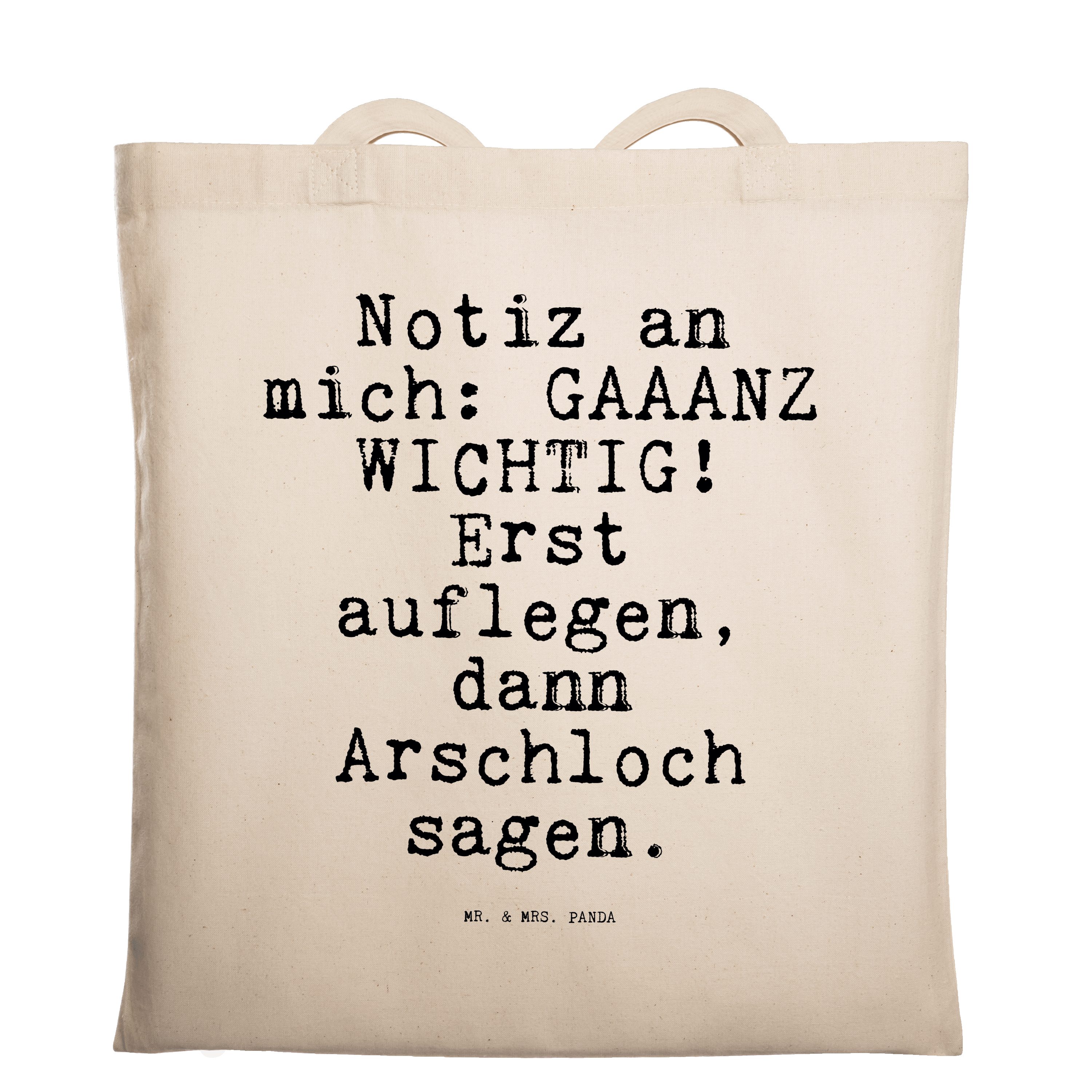 - Sin Geschenk - Notiz & Geschenk, mich: Mr. GAAANZ... an Frau, (1-tlg) Mrs. Tragetasche Panda Transparent