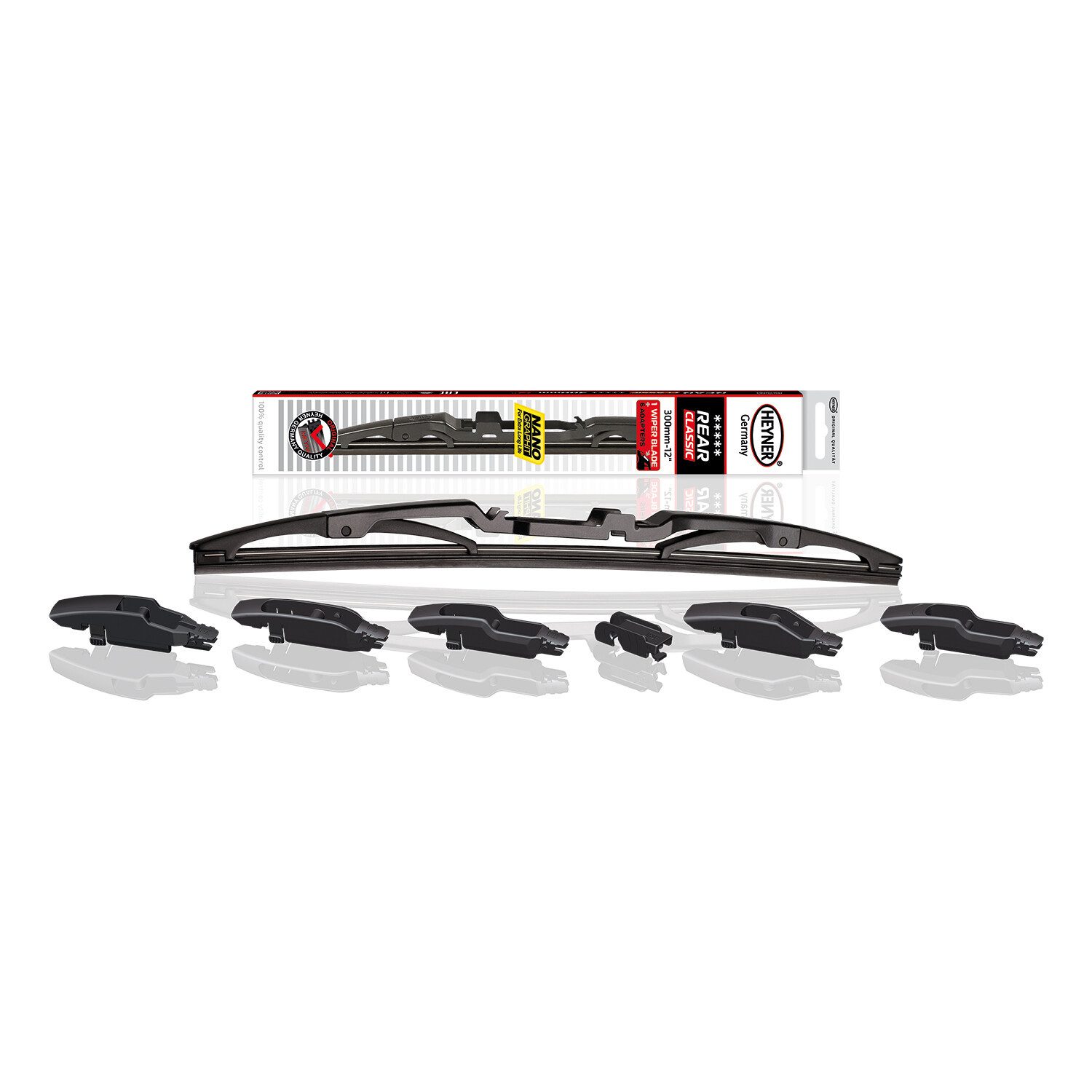 HEYNER Scheibenwischblätter HEYNER® Heckwischerblatt REAR CLASSIC 12 Zoll / 300 mm mit Adapter, (1-St)