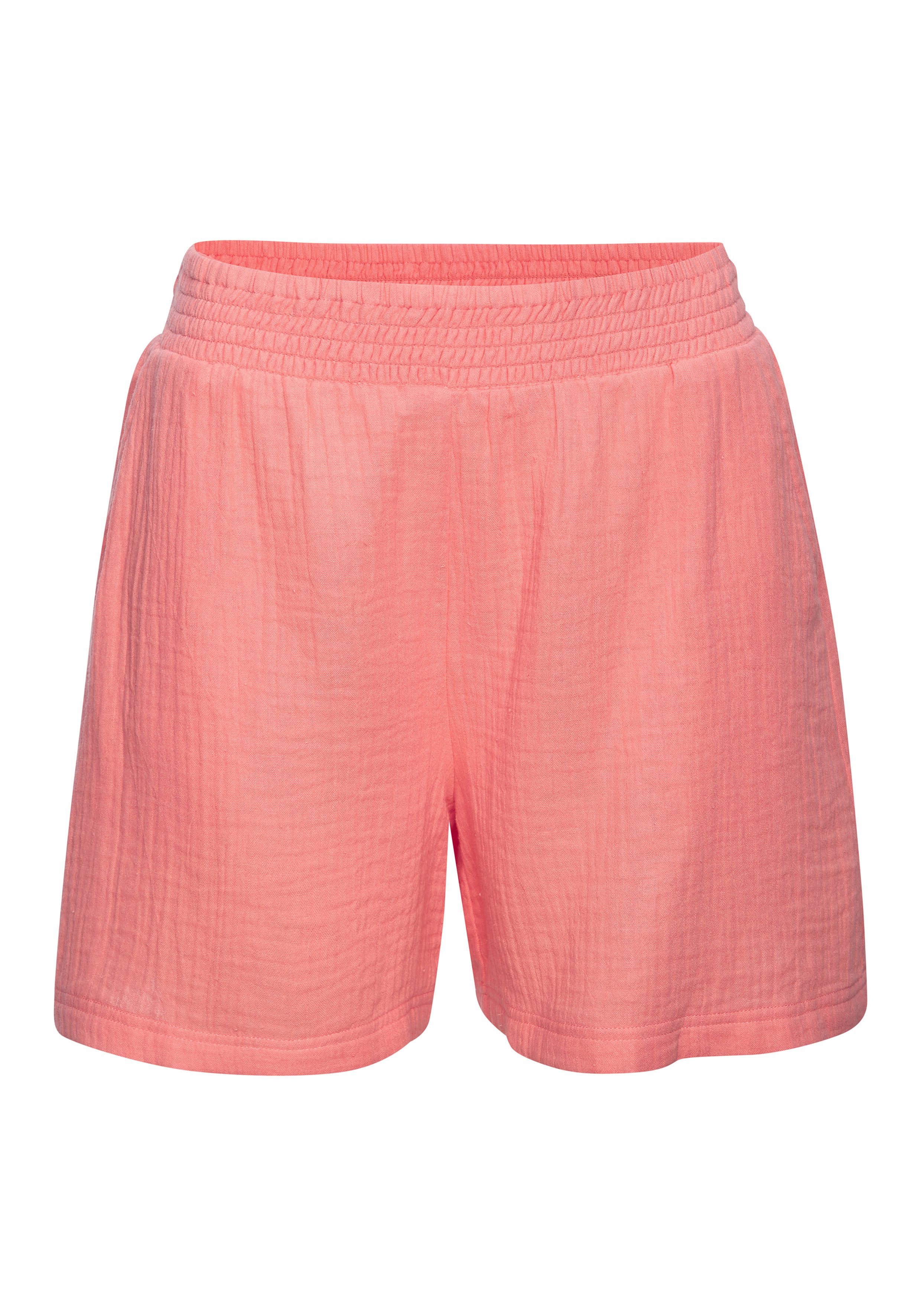 Beachtime by Lascana Webshorts aus sommerlicher Musselinware leichte Strandshorts, Sommerhose, Schlupfhose