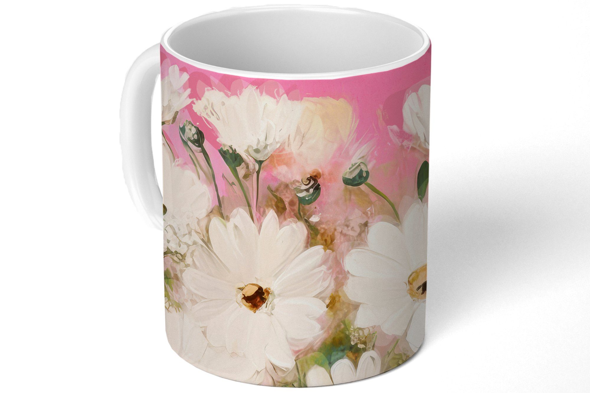 Vase Tasse - Pflanzen MuchoWow Teetasse, Keramik, - Geschenk - Blumen Teetasse, Kaffeetassen, Weiß, Becher,