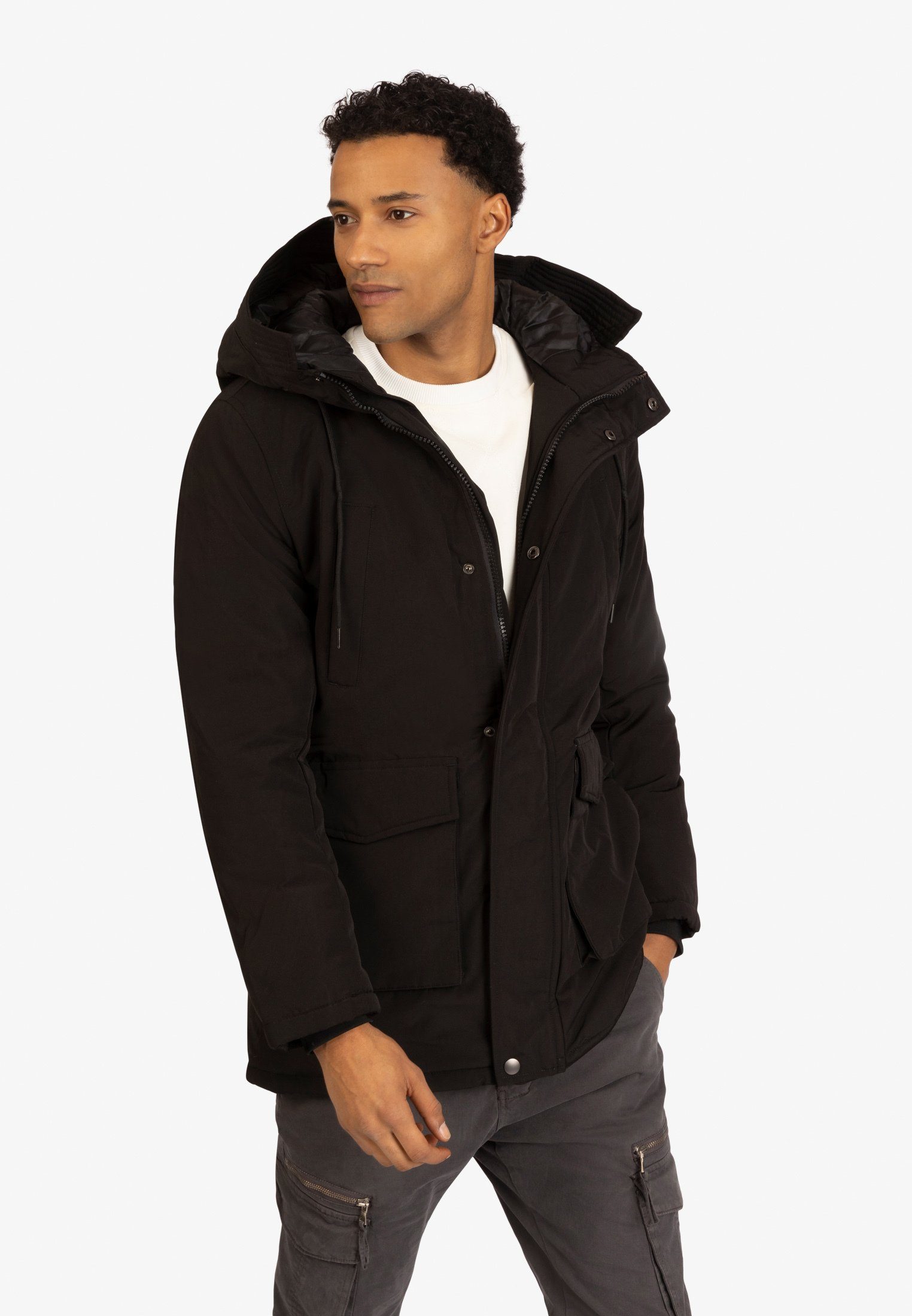 FRILIVIN Outdoorjacke sportlich schick und schön lang schwarz