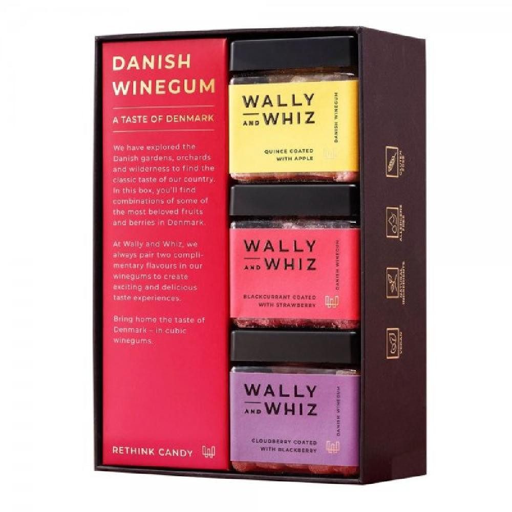 Wally & Whiz Süßigkeit Fruchtgummi Geschenkbox Taste of Denmark Box (3xCubes) (420g)