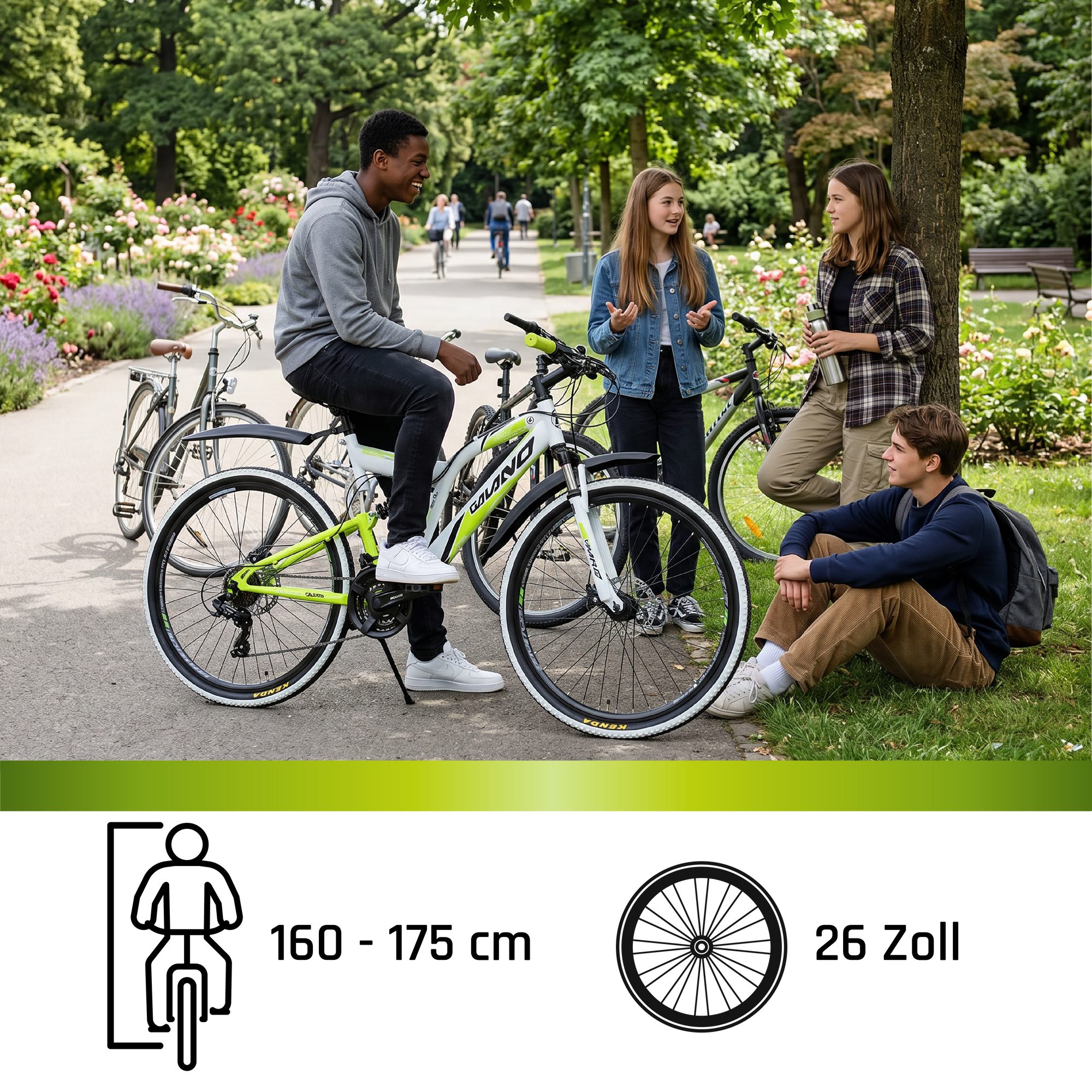 Galano Mountainbike Volt DS, 21 Gang, Kettenschaltung, 26 Zoll Jugendfahrrad MTB Fully ab 160 cm für Mädchen und Jungen
