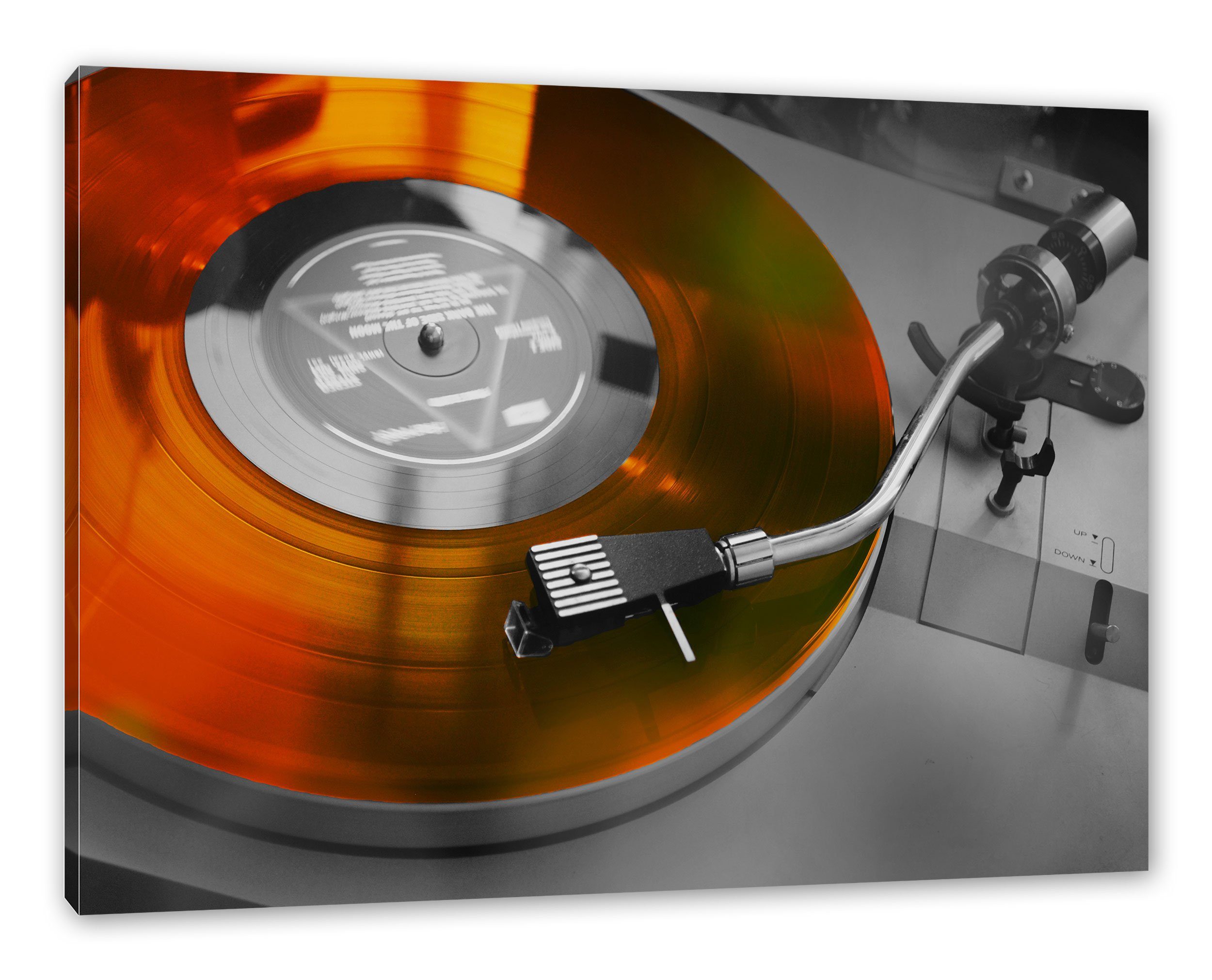 Pixxprint Leinwandbild alter Schallplattenspieler, alter Schallplattenspieler (1 St), Leinwandbild fertig bespannt, inkl. Zackenaufhänger