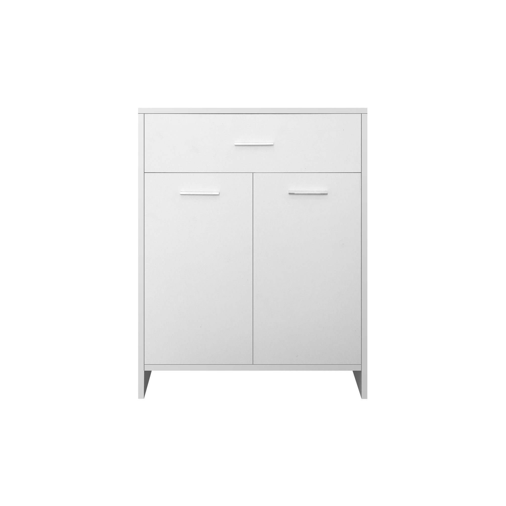 ML-DESIGN Badezimmer-Set Badezimmerschrank 2 Stauraum für MDF-Holz Kommode Schublade Badkommode viel Badezimmer Türen Küchenschrank, 60x80x33cm Weiß