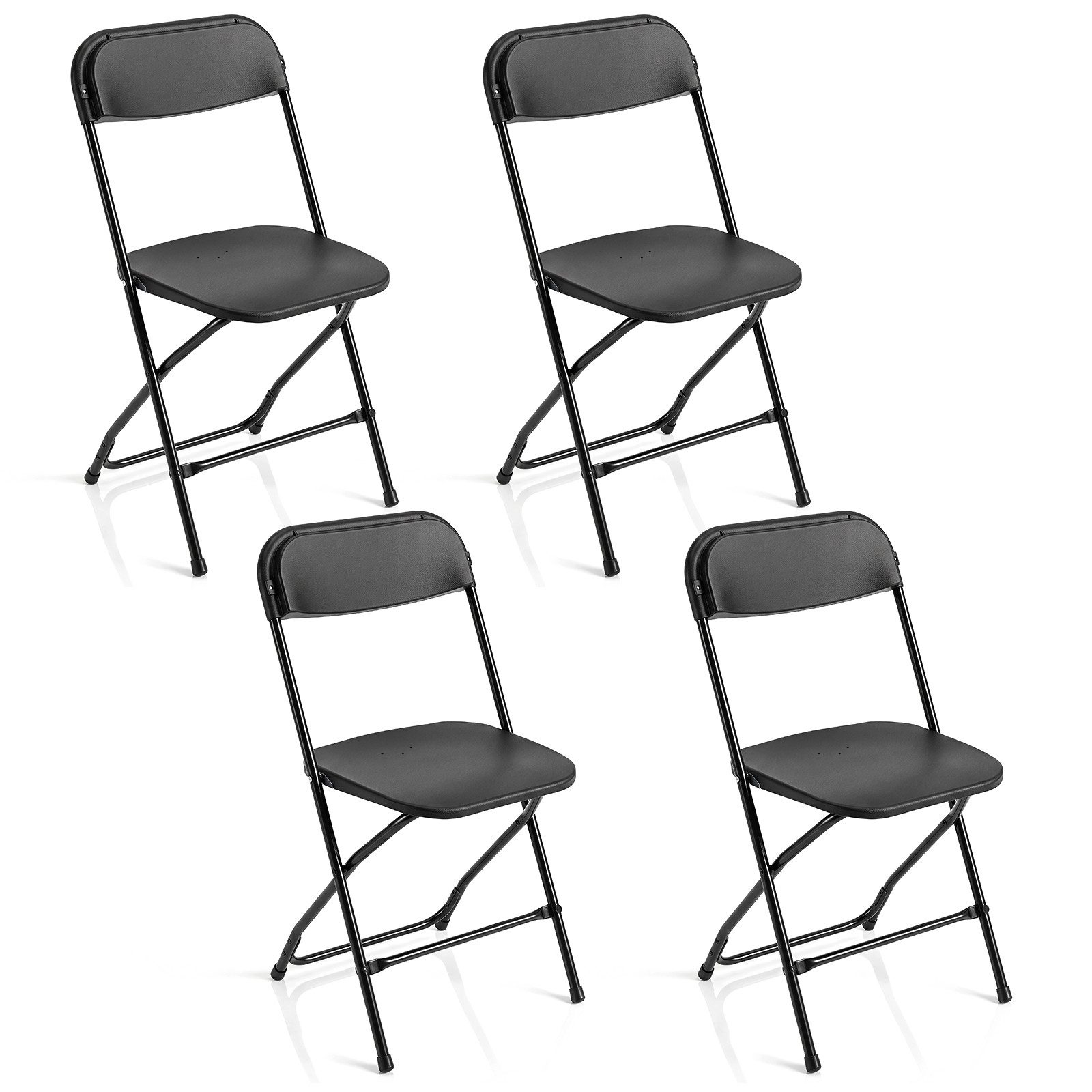 COSTWAY Klappstuhl (4 St), Gaststühle mit Metallrahmen Küchenstühle faltbar 150kg