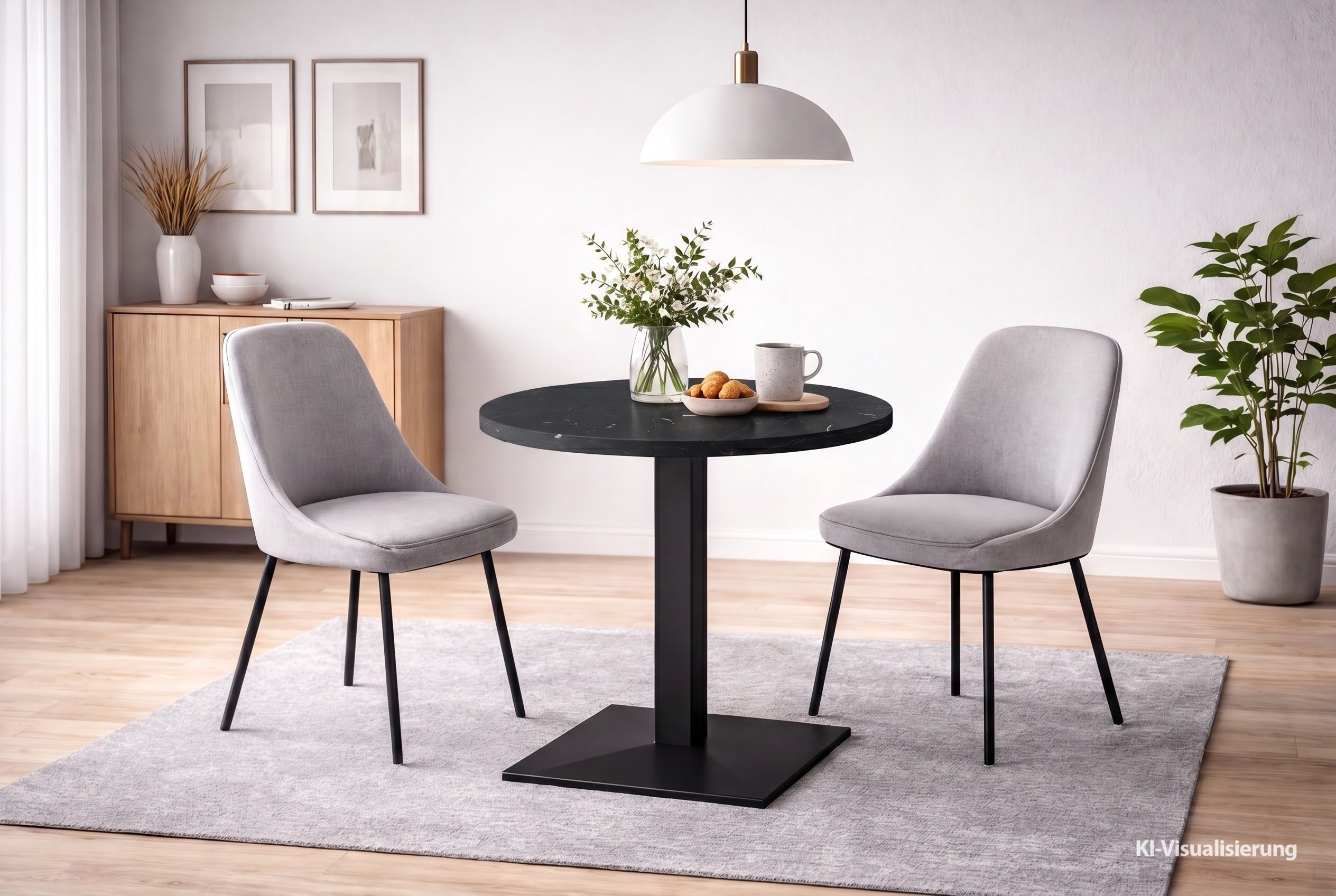 Mäusbacher Bistrotisch Big Bistro Metall, Quadrat-Säulengestell, eckige Platte Ø 70 cm H 75 cm