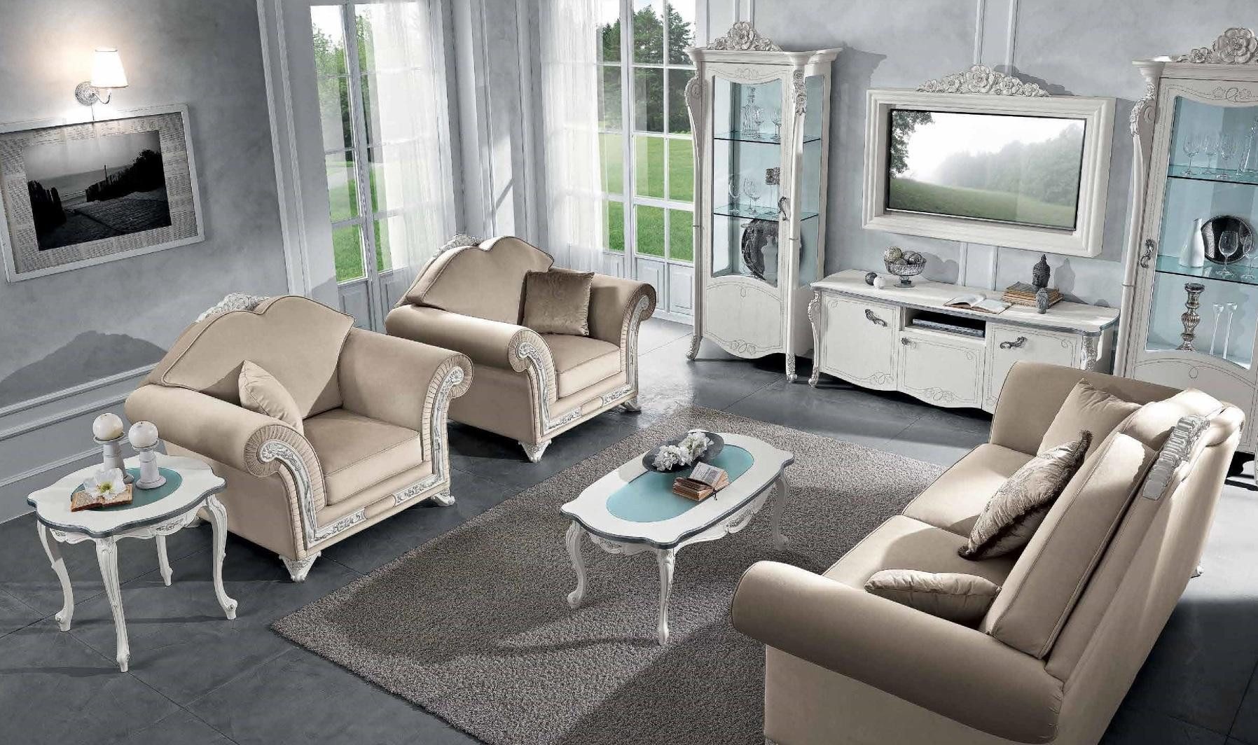 Xlmoebel Couchtisch Eleganter Beistelltisch aus Holz im Art-déco-Stil mit Verzierungen (Packung, Couchtisch), Hergestellt in Europa