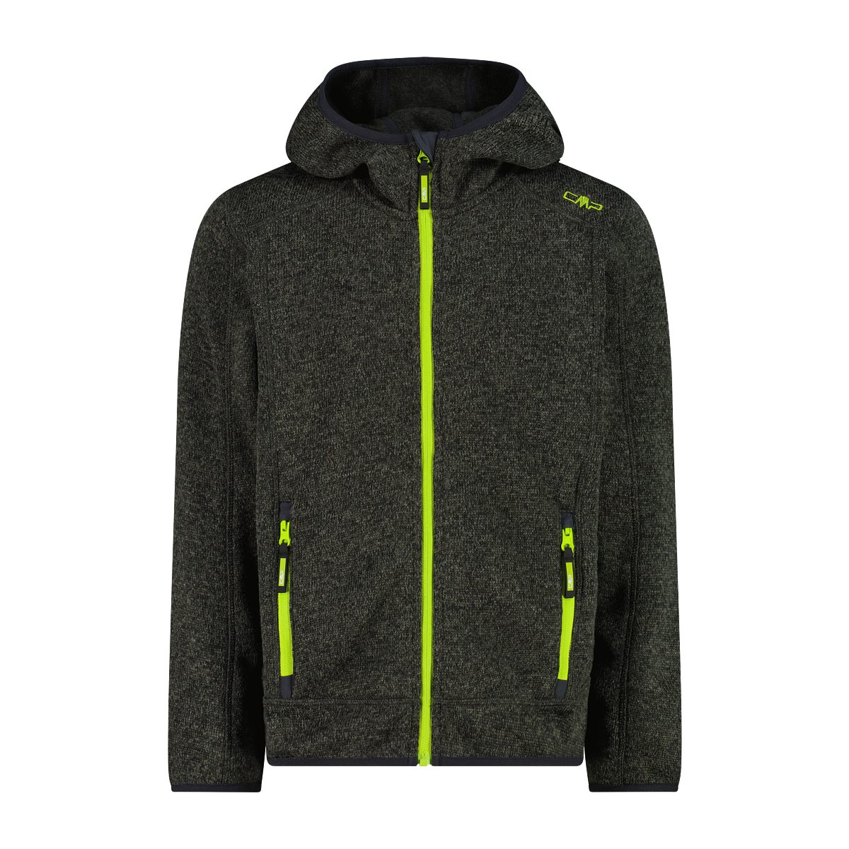 CMP Strickfleecejacke KID JACKET FIX HOOD (1-St) sportlicher Stil, wärmendes und atmungsaktives Material