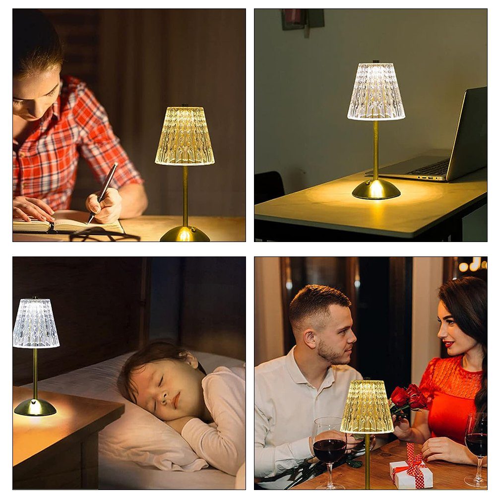 Tischlampe Tischlampe Warmweiß, Tischleuchte Akku Kabellos,Nachttischlampe Dreifarbendimmung, LED LED Touch Dimmbar LED Tischleuchte Tischlampen, Kabellos,Nachttischlampe Bedee Lampe Touch