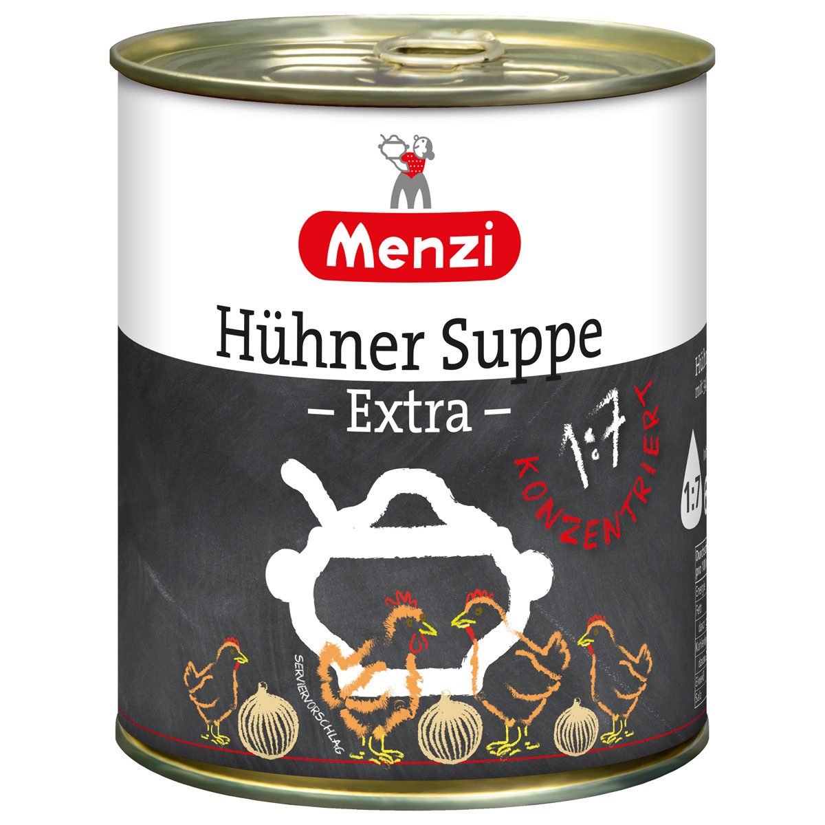 Menzi Fertiggericht, Menzi Hühnersuppe extra konzentriert kräftig im Geschmack 800ml
