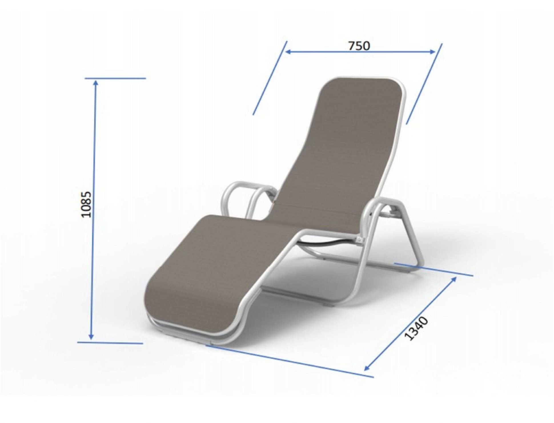 acamp Gartenliege klappbare Sonnenliege Calypso wetterfest mit Stahlgestell, Bäderliege, Liegestuhl, Gartenmöbel, Poolliege, 137x75x107cm