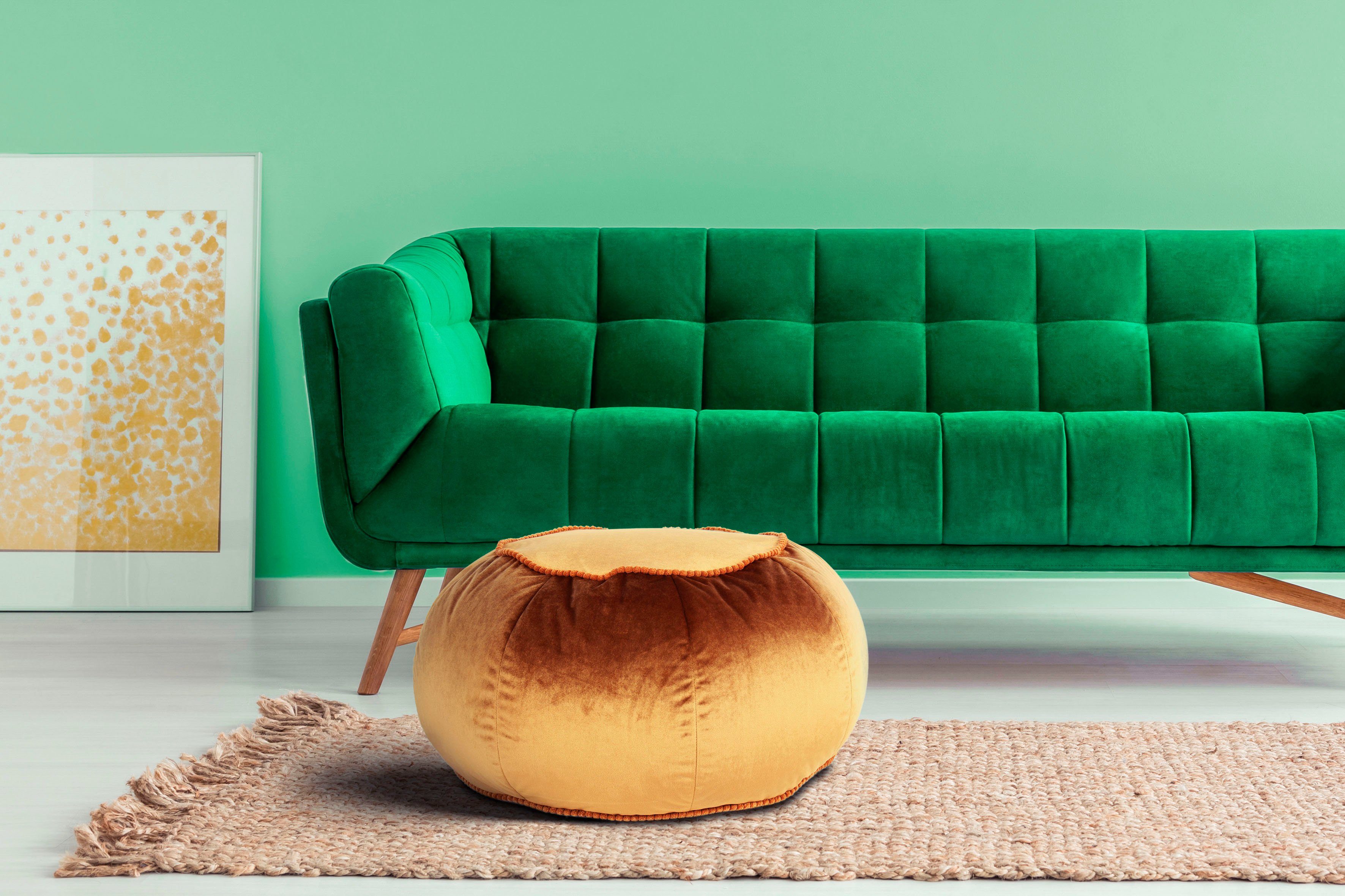 Kayoom Стільці Pouf Taj Mahal 325, trendige samtige Oberfläche (1 St), samtweich, farbig, modern, orientalisches Design