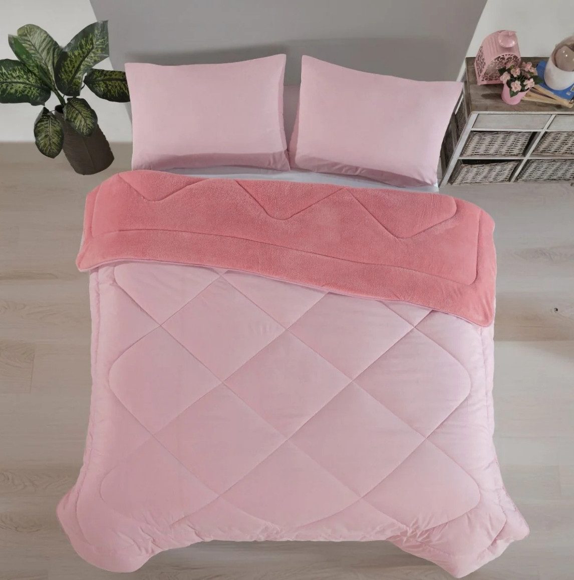 Formeya Baumwollbettdecke Wellsoft Wendesteppdecke 220x240 cm Ganzjahres Doppelbett – Bild 2 von 5