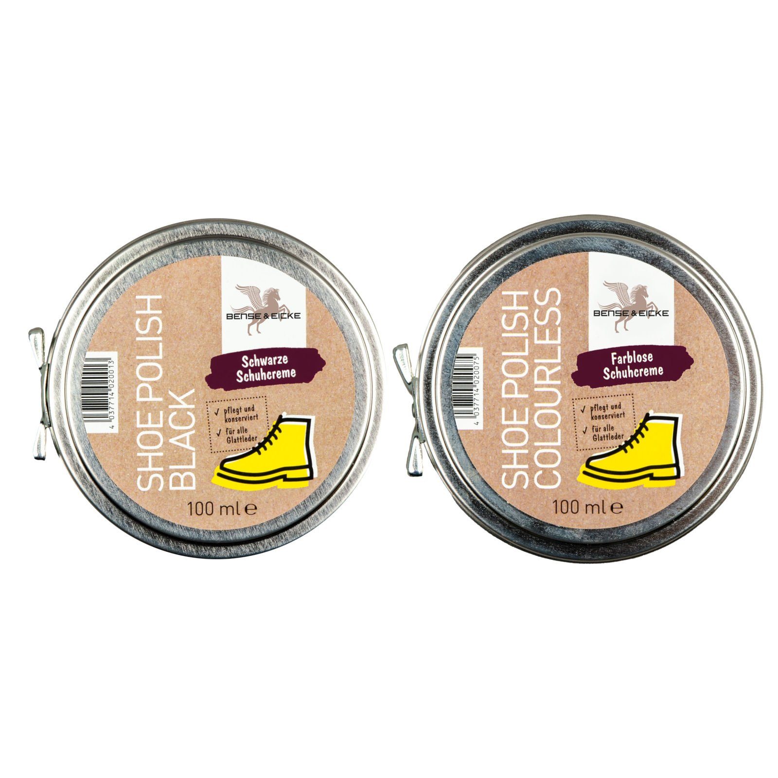 Bense & Eicke Set zur Schuhpflege - Shoe Polish black 100 ml & colourless 100 ml Schuhcreme
