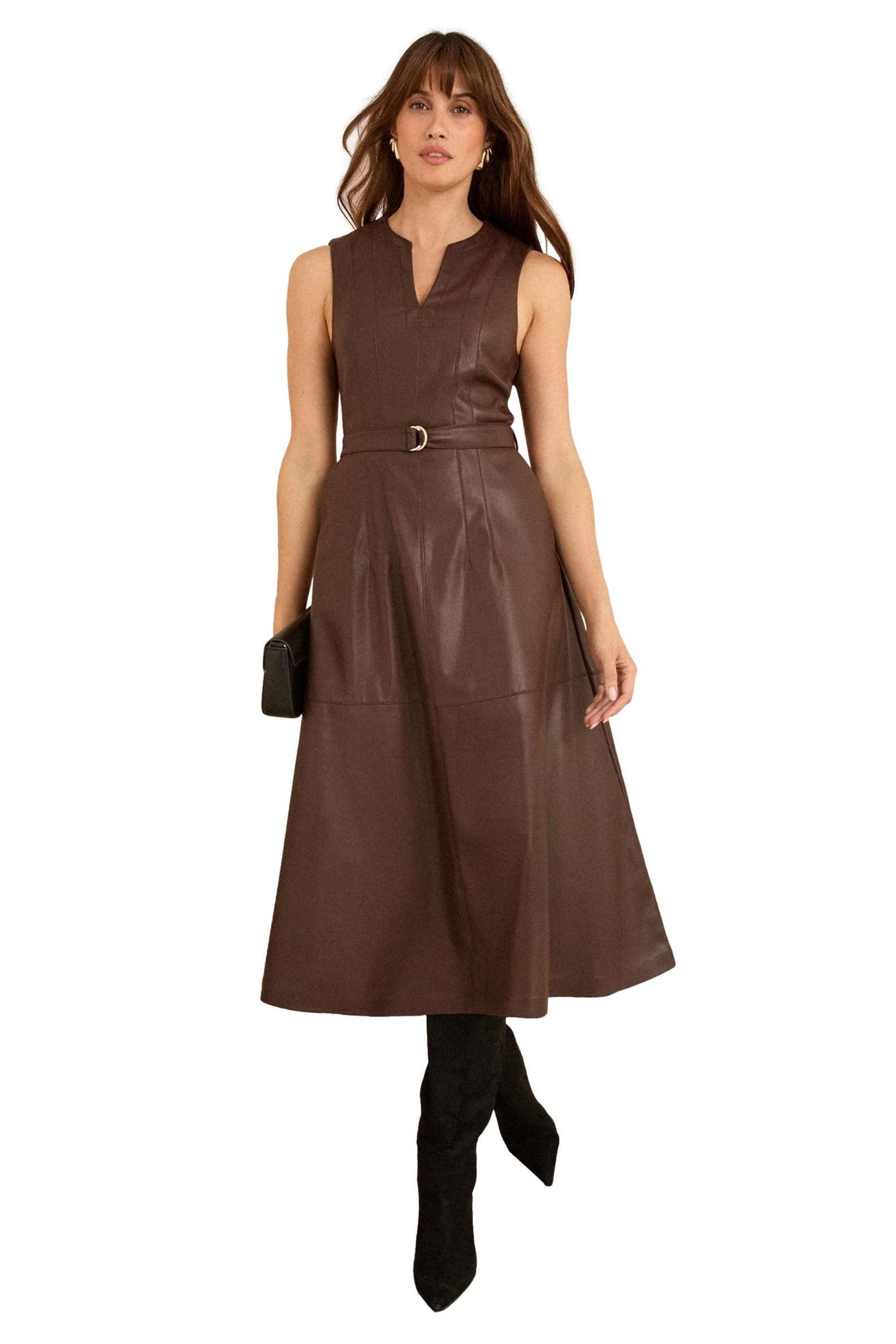 Love & Roses Midikleid Love & Roses Midikleid aus Kunstleder, Kurzgröße (1- günstig online kaufen