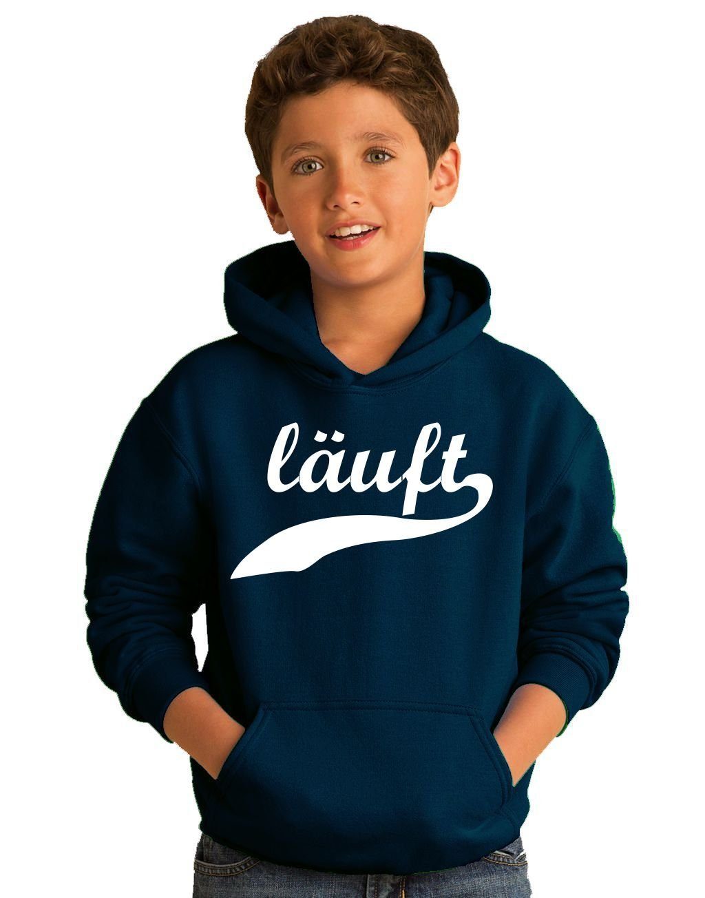coole-fun-t-shirts Hoodie »LÄUFT ! Kinder Sweatshirt mit Kapuze Hoodie Kids  Gr.128 140 152 164 cm Jungen +Mädchen« online kaufen | OTTO