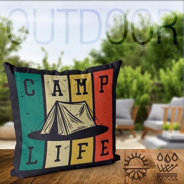 Kissenbezug, VOID (1 Stück), Camp Life Zelten Ausflug Camping urlaub weiss gelb Camper zelt van au