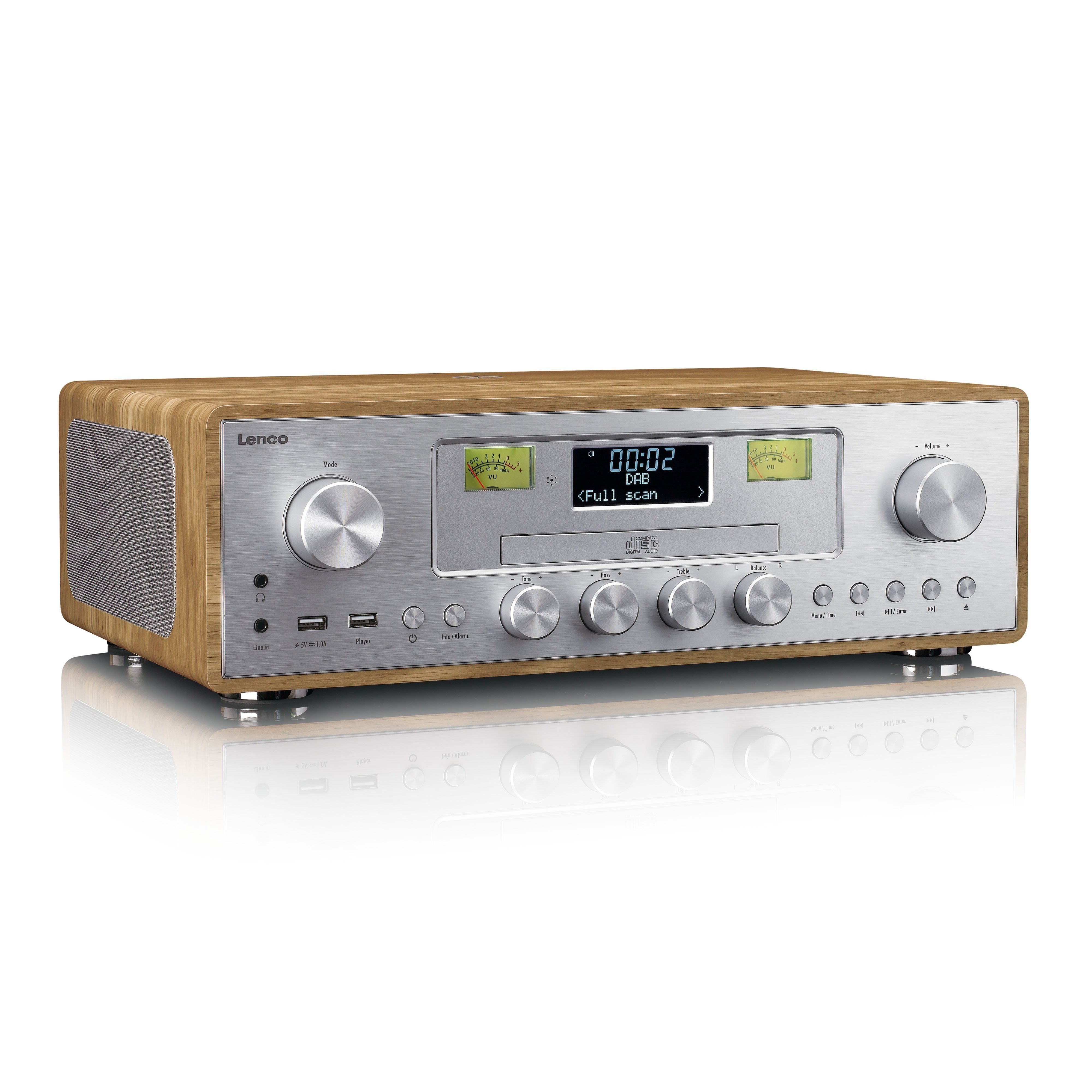 Lenco DAR-281WDSI CD-Radiorecorder (Tabelle Radio, 30 W, Bluetooth-Streaming, DAB+ Radio, CD-Wiedergabe, kabelloses Laden) – Bild 5 von 5