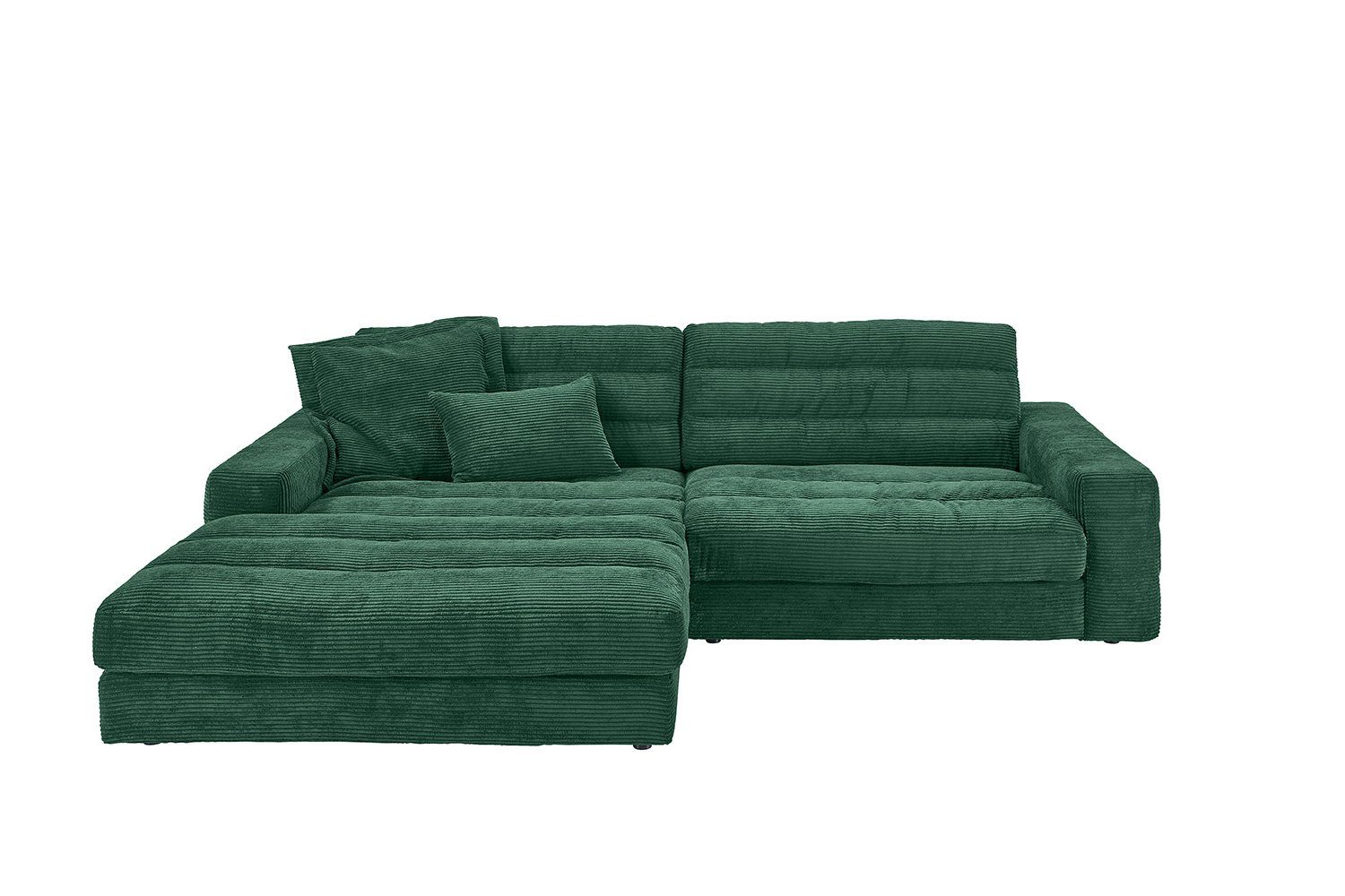 Sofa Ecksofa Größen LANA, versch. smaragd rechts KAWOLA Farben und versch. links Recamiere Cord od.