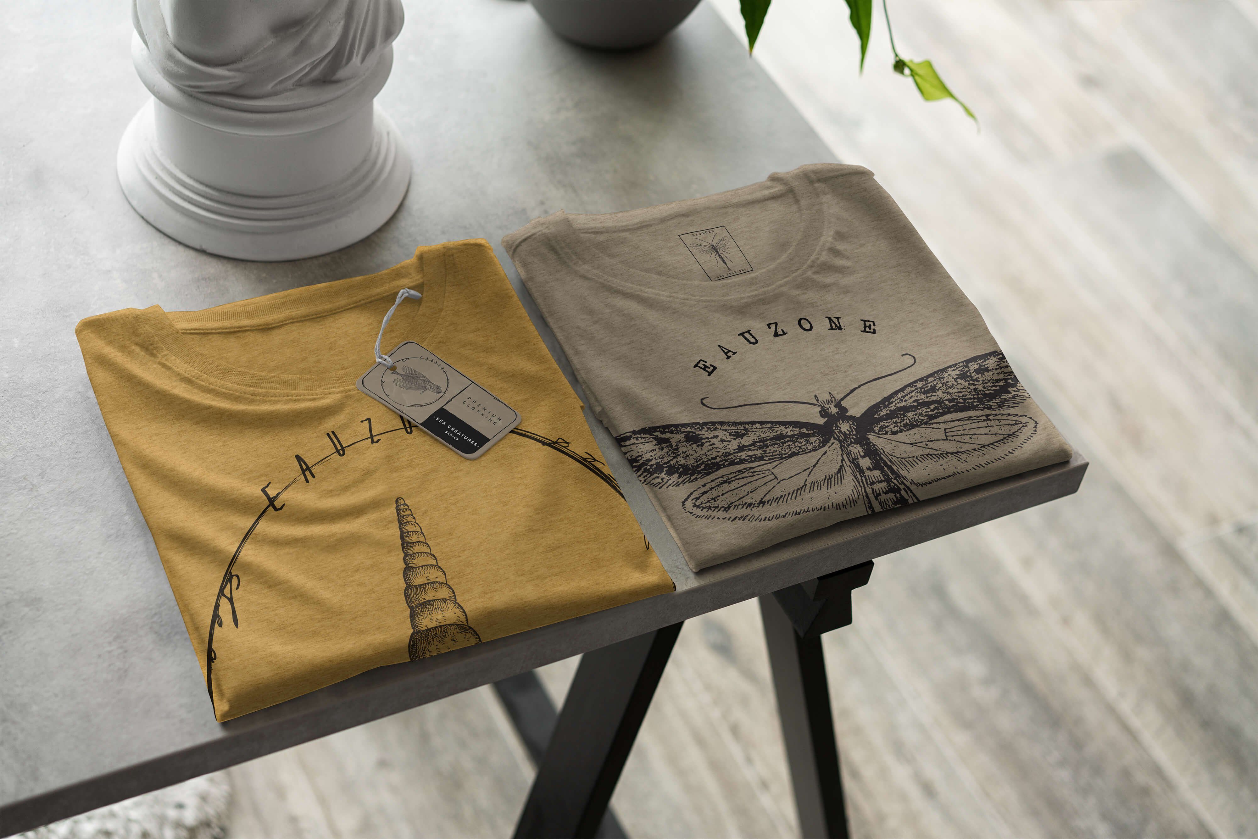 T-Shirt feine T-Shirt Creatures, sportlicher / Tiefsee Sinus Schnitt Serie: Sea und Struktur Gold Antique Sea 036 Fische - Art