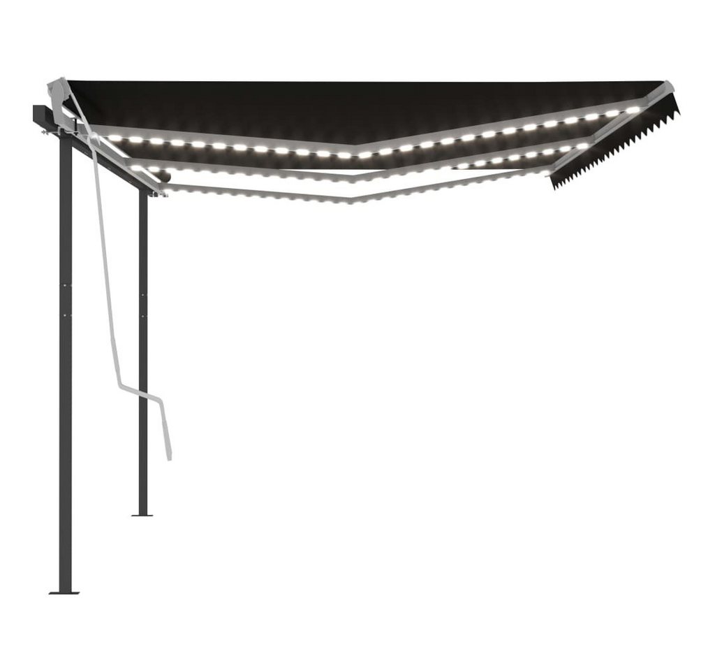 Thumbnail - vidaXL Markise Automatische Markise mit LED Windsensor 6x3 m Anthrazit Balkon Terras