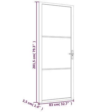 vidaXL Haustür Innentür 83x201,5 cm Weiß ESG-Glas und Aluminium (1-St)