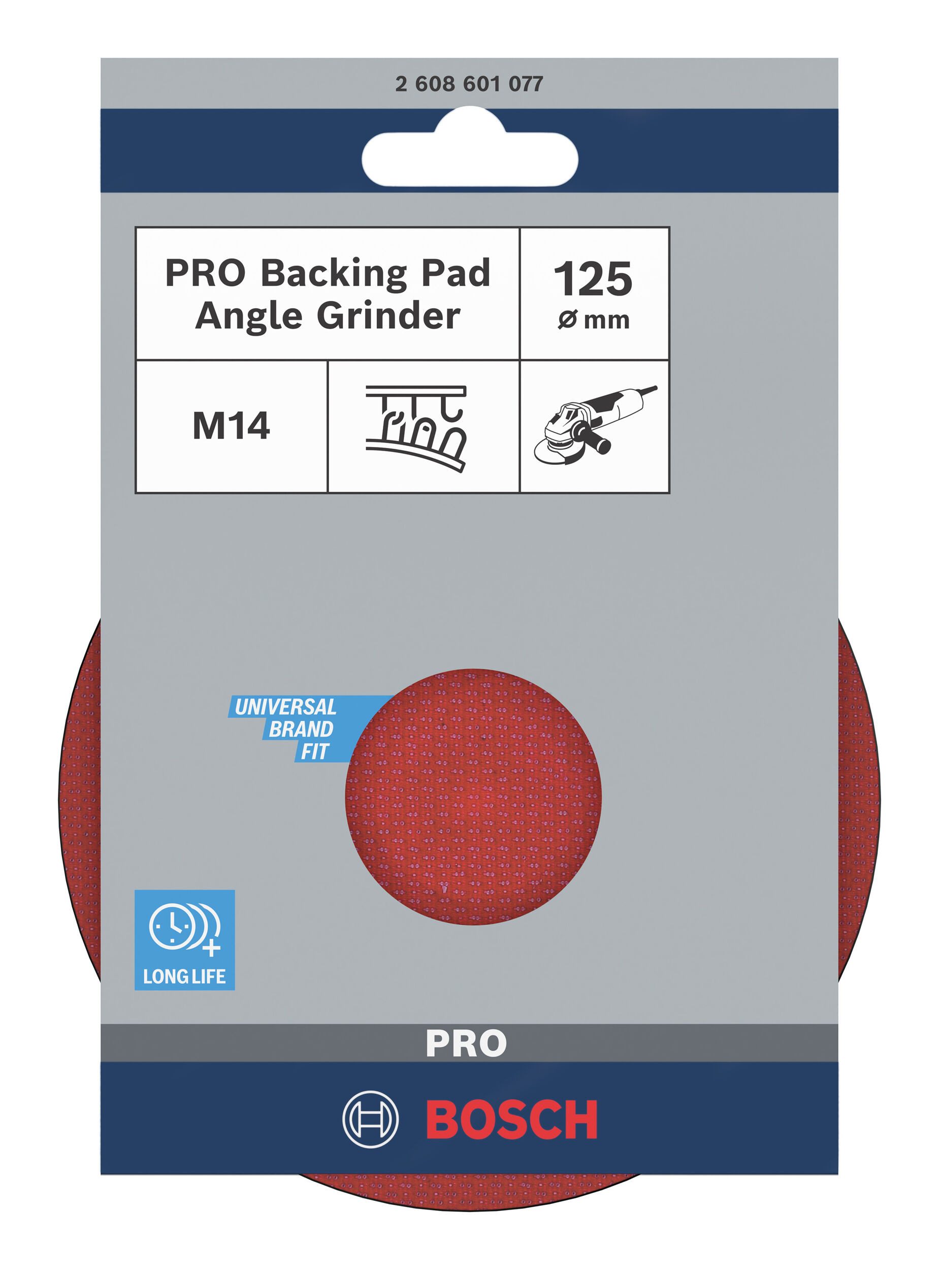 BOSCH Stützteller Pro Backing Pad, ø 125 mm, Backing Pad, M14, Klettverschluss