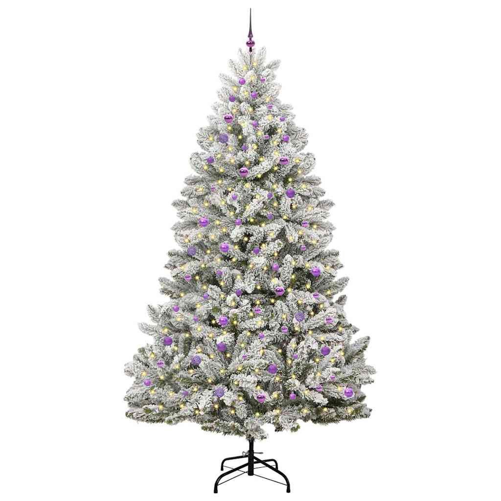 furnicato Künstlicher Weihnachtsbaum Grün und Weiß 270 cm PVC und Metall