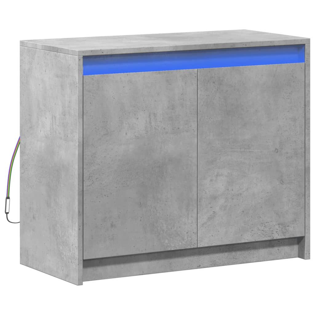 vidaXL Sideboard LED-Sideboard Betongrau 72x34x61 cm günstig online kaufen