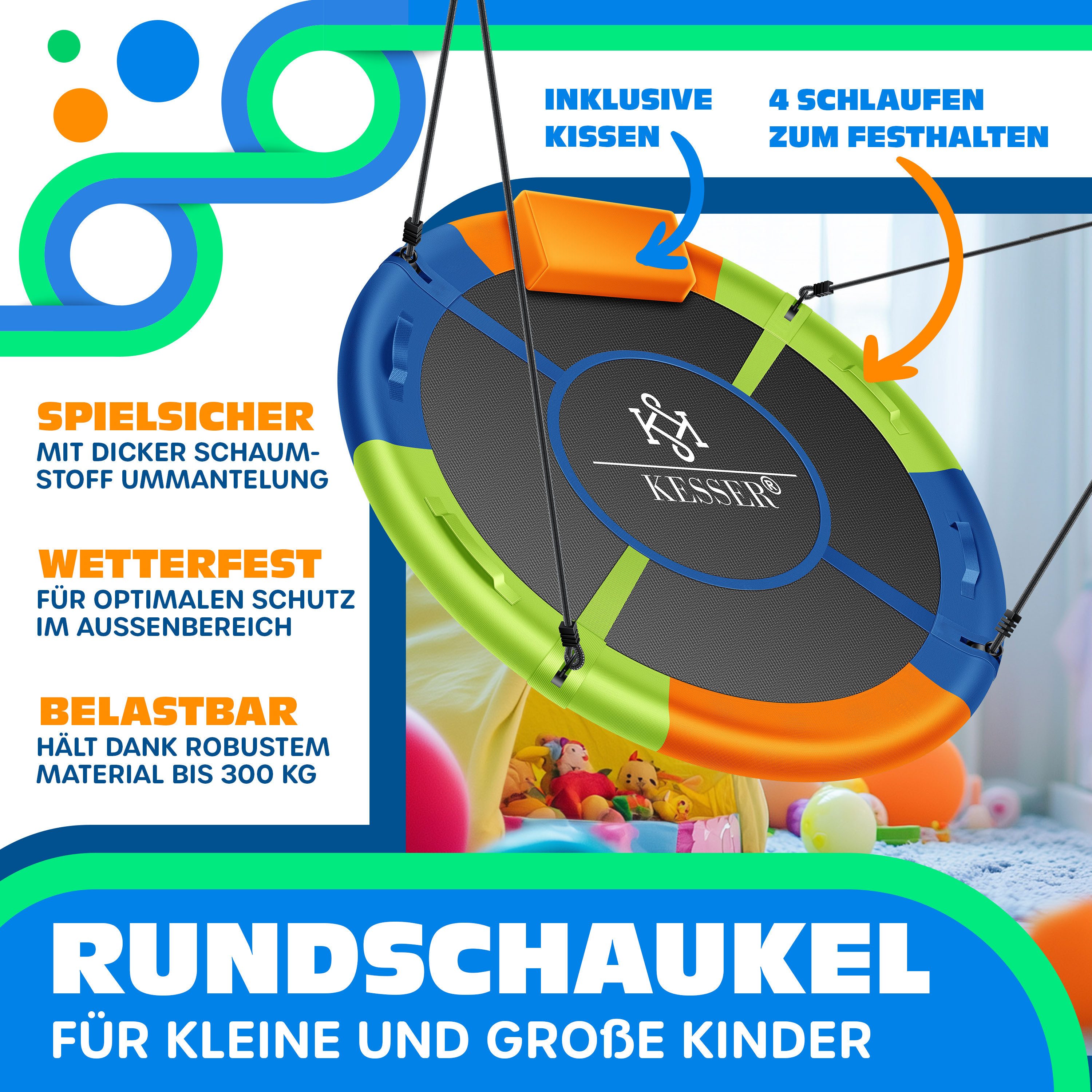 KESSER Nestschaukel, Nestschaukel Tellerschaukel Hängeschaukel Rundschaukel günstig online kaufen