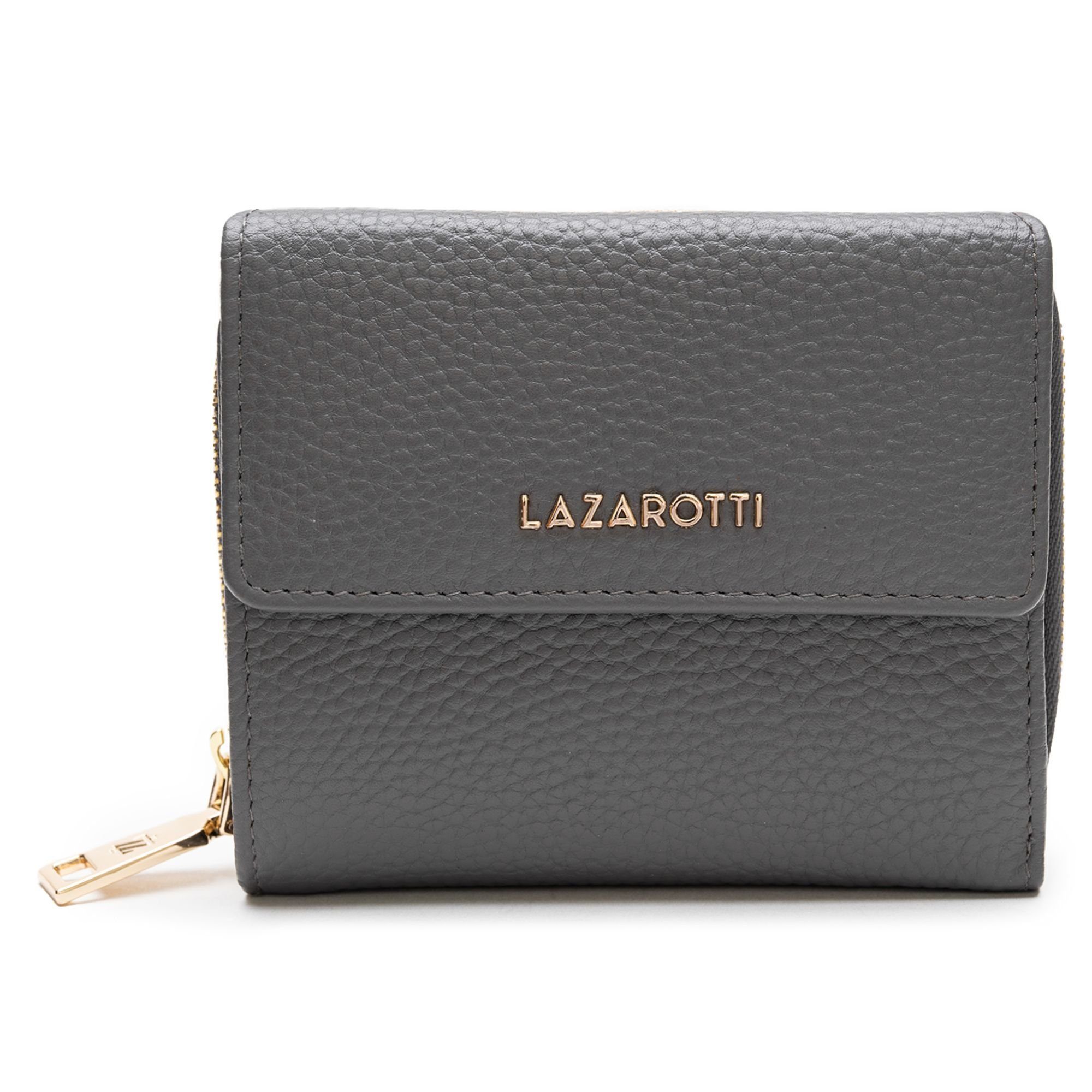 Leather, grey Leder Geldbörse Bologna Lazarotti