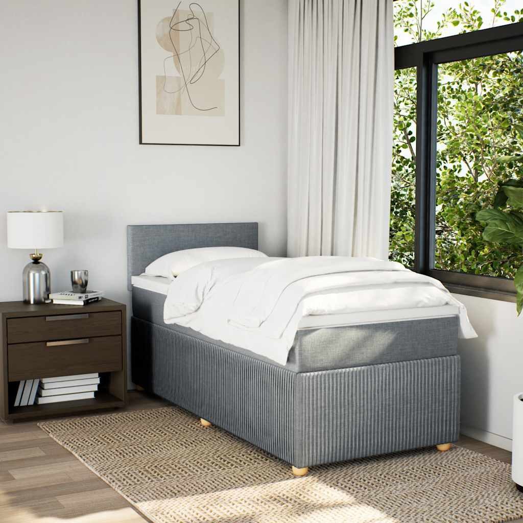 vidaXL Bett Boxspringbett mit Matratze Hellgrau günstig online kaufen