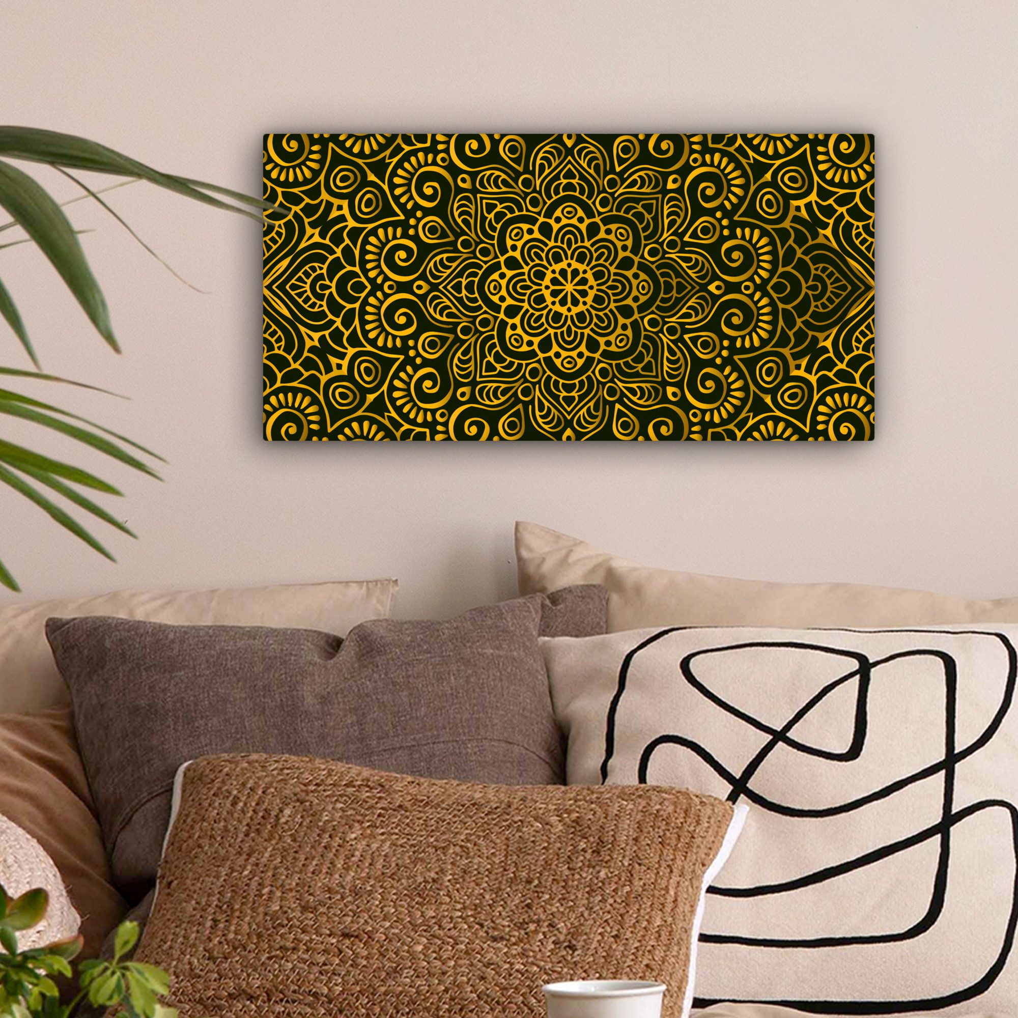 OneMillionCanvasses® Leinwandbild Panorama Mandala indisches Muster, günstig online kaufen