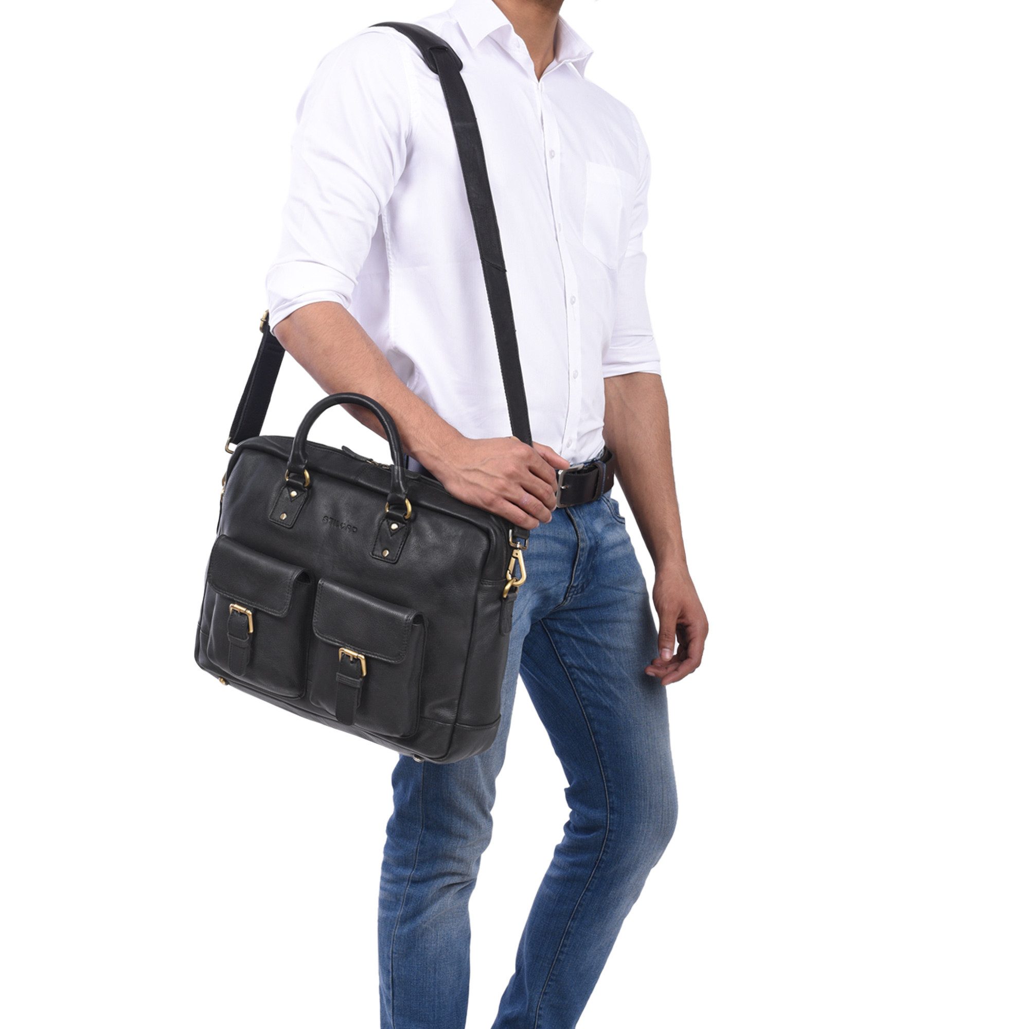 STILORD Aktentasche "Noam" Businesstasche Leder Herren Damen