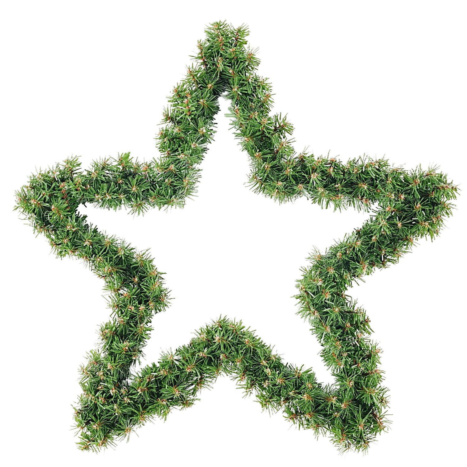 Kunstgirlande 40 cm Weihnachtsdeko PVC Weihnachtsstern, Salcar, mit 200 grünen Zweigen
