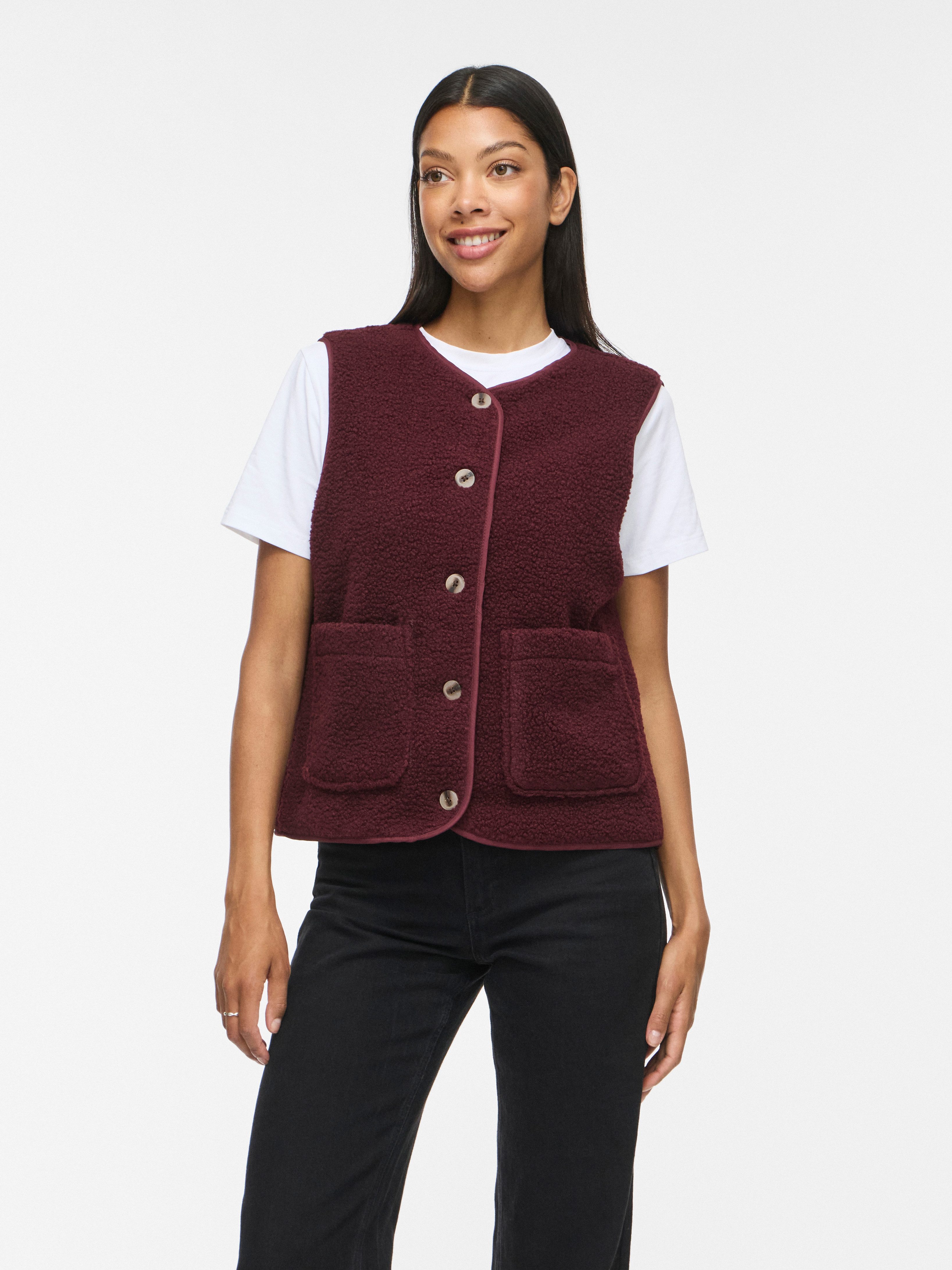 Vila Plüschweste VIADA TEDDY WAISTCOAT - NOOS Plüsch, Kunstfaser, regular fit