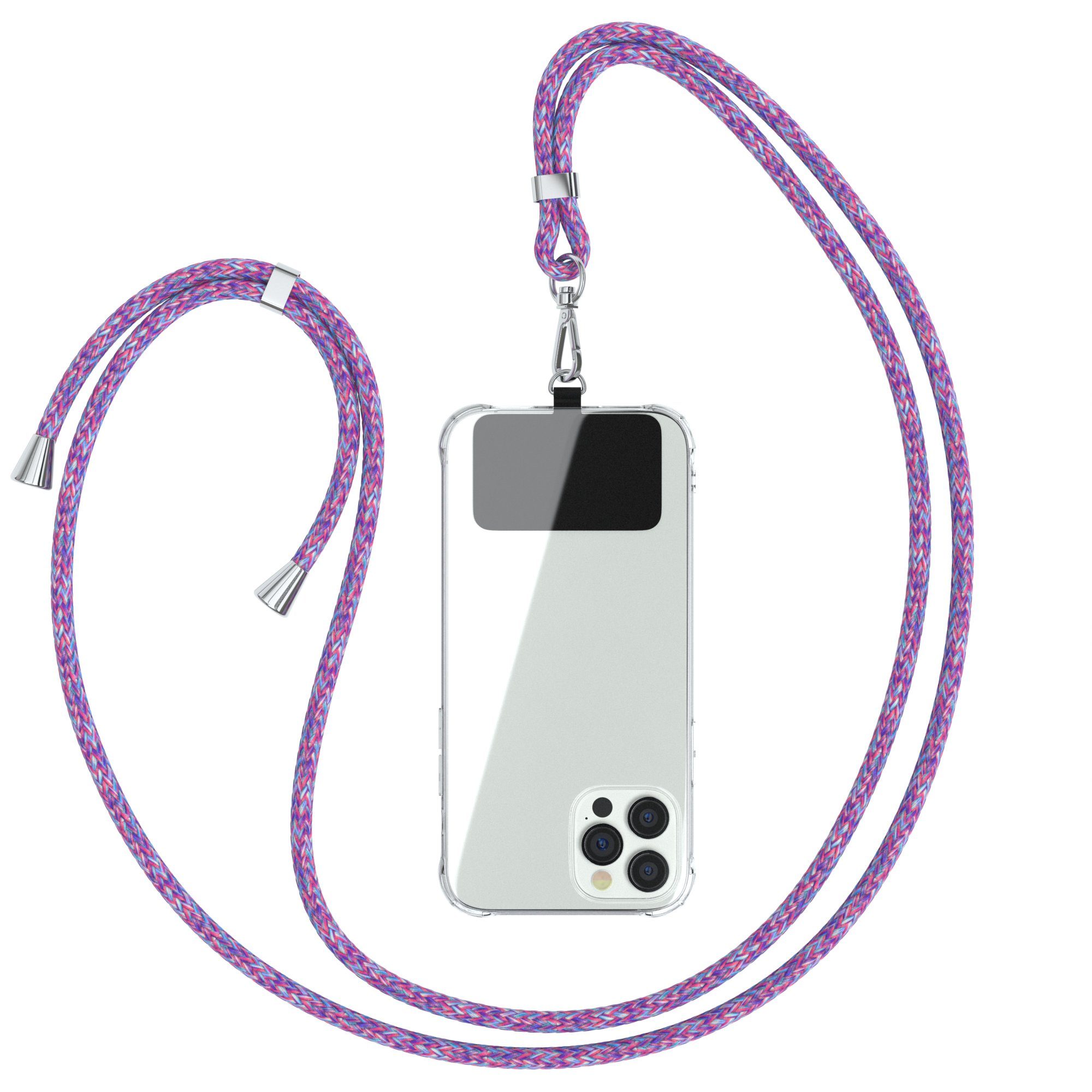 EAZY CASE Handykette Universal für jedes Smartphone zum Umhängen, Kordel für Handyhülle Festival Cross Bag Band Handy Cover Violett Lila