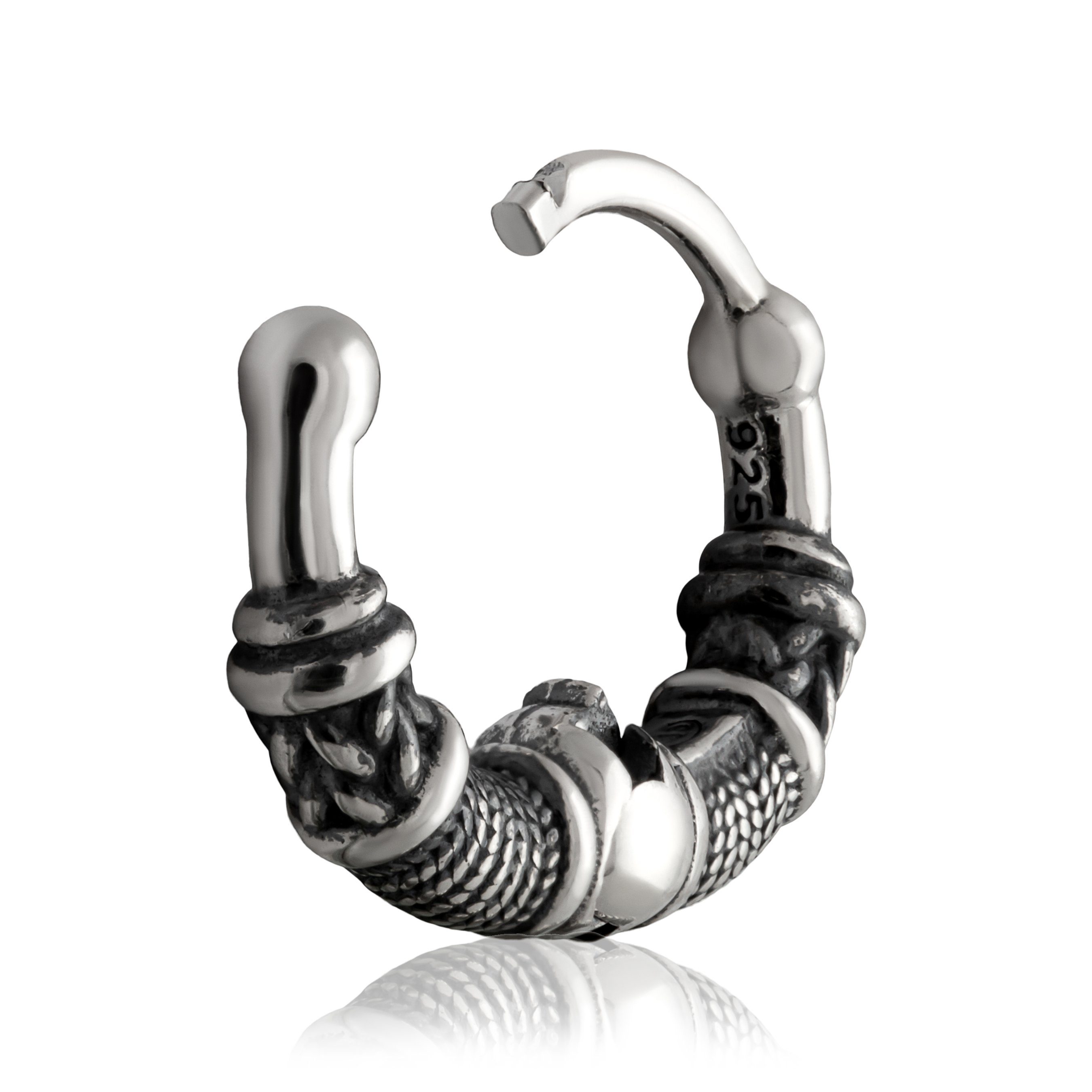 Single-Creole Einzel 12mm Keltische Creole 925er Sterling Silber