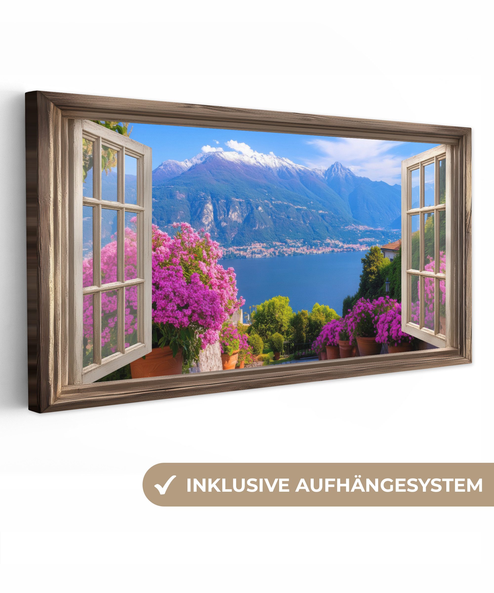 OneMillionCanvasses® Leinwandbild Panorama Durchblick - Berg günstig online kaufen